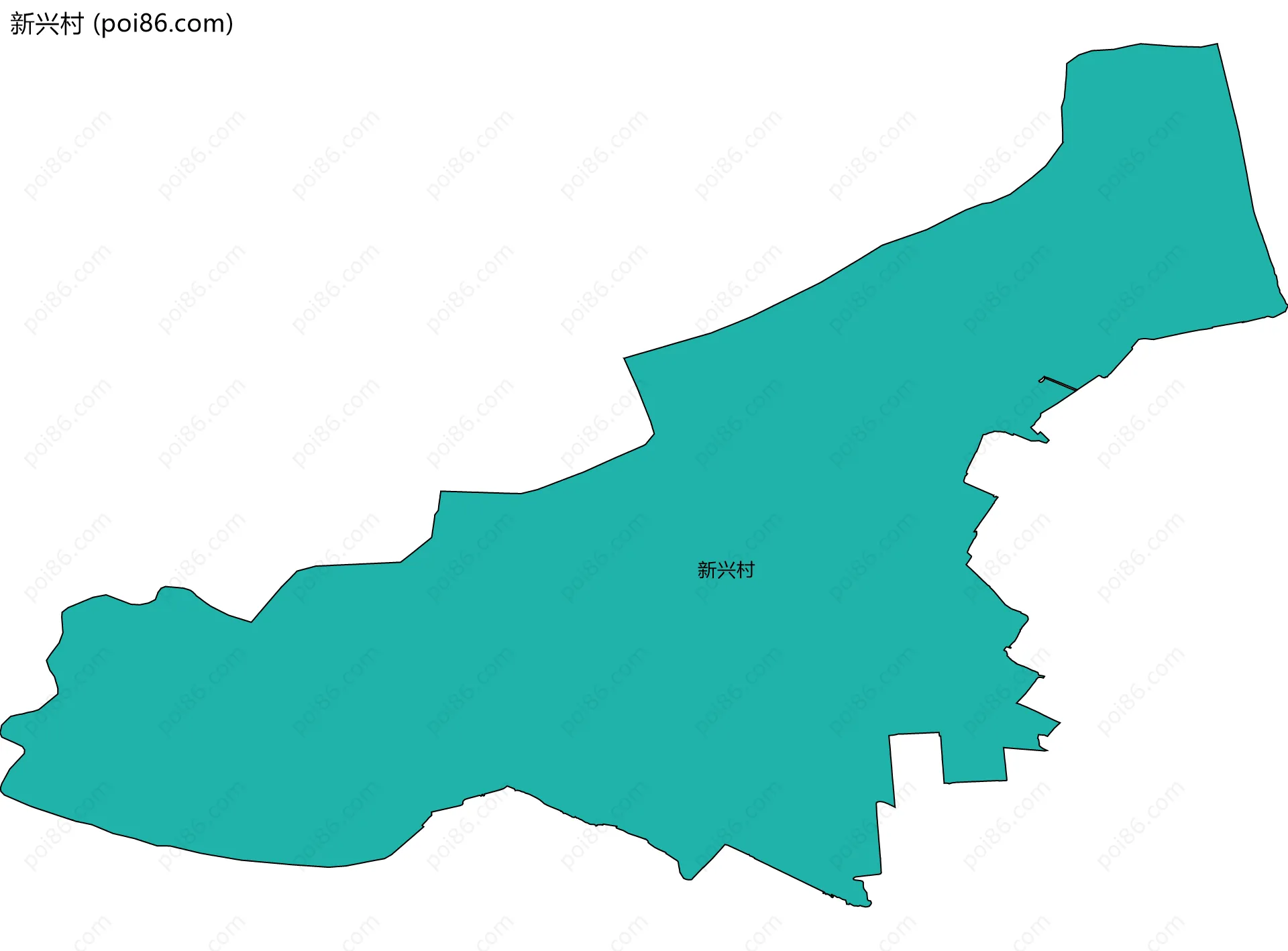 新兴村边界地图