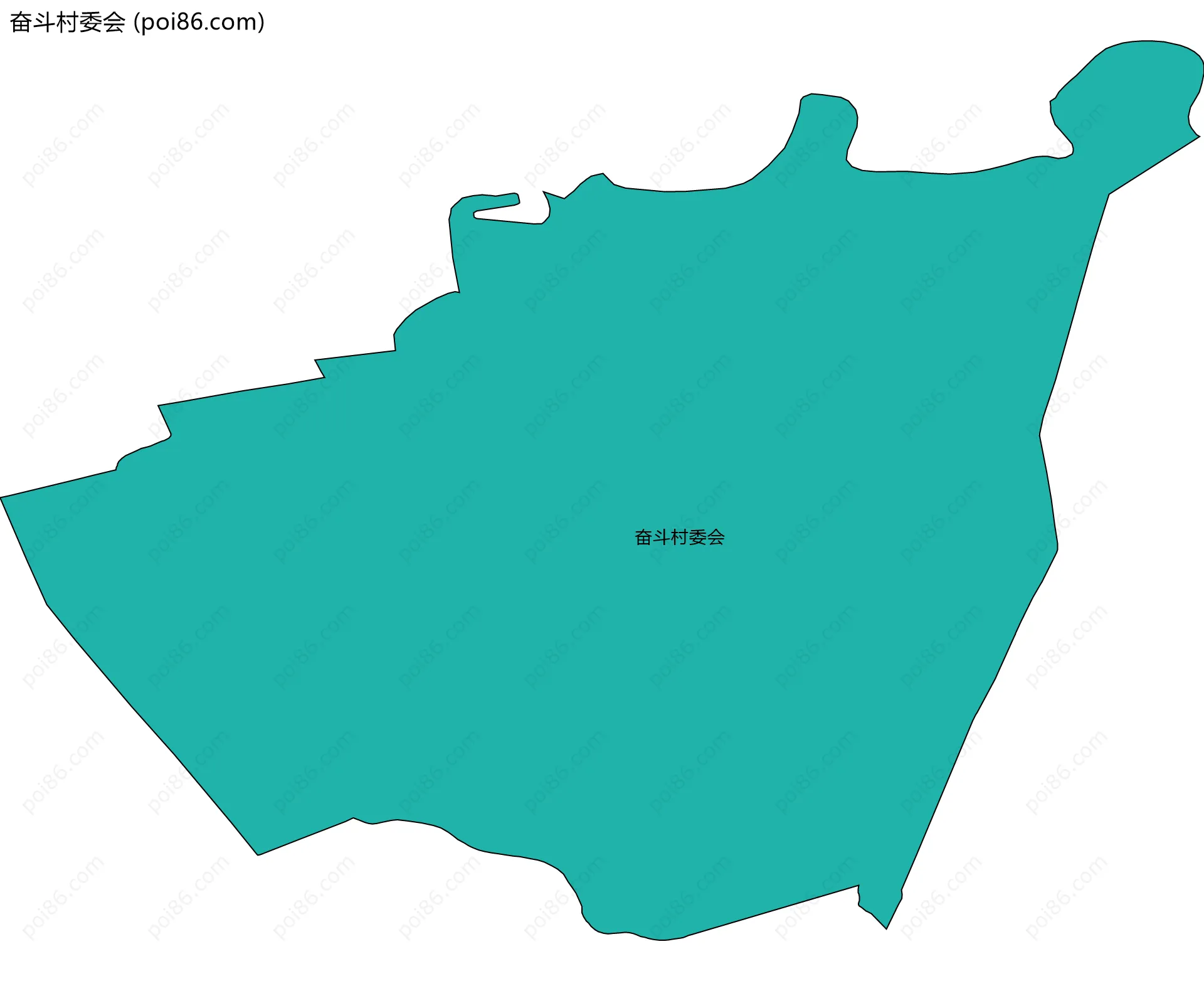 奋斗村委会边界地图