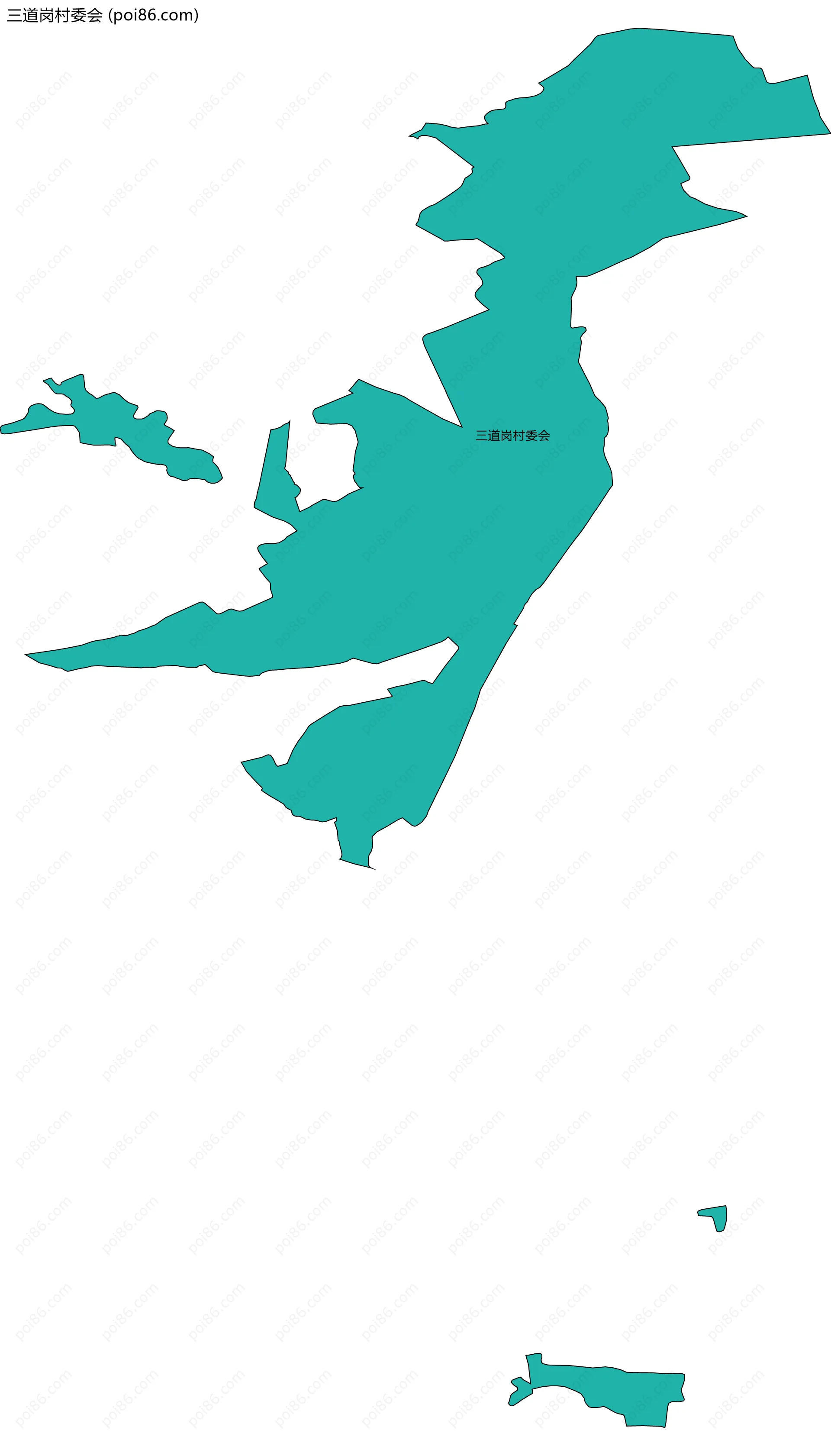 三道岗村委会边界地图
