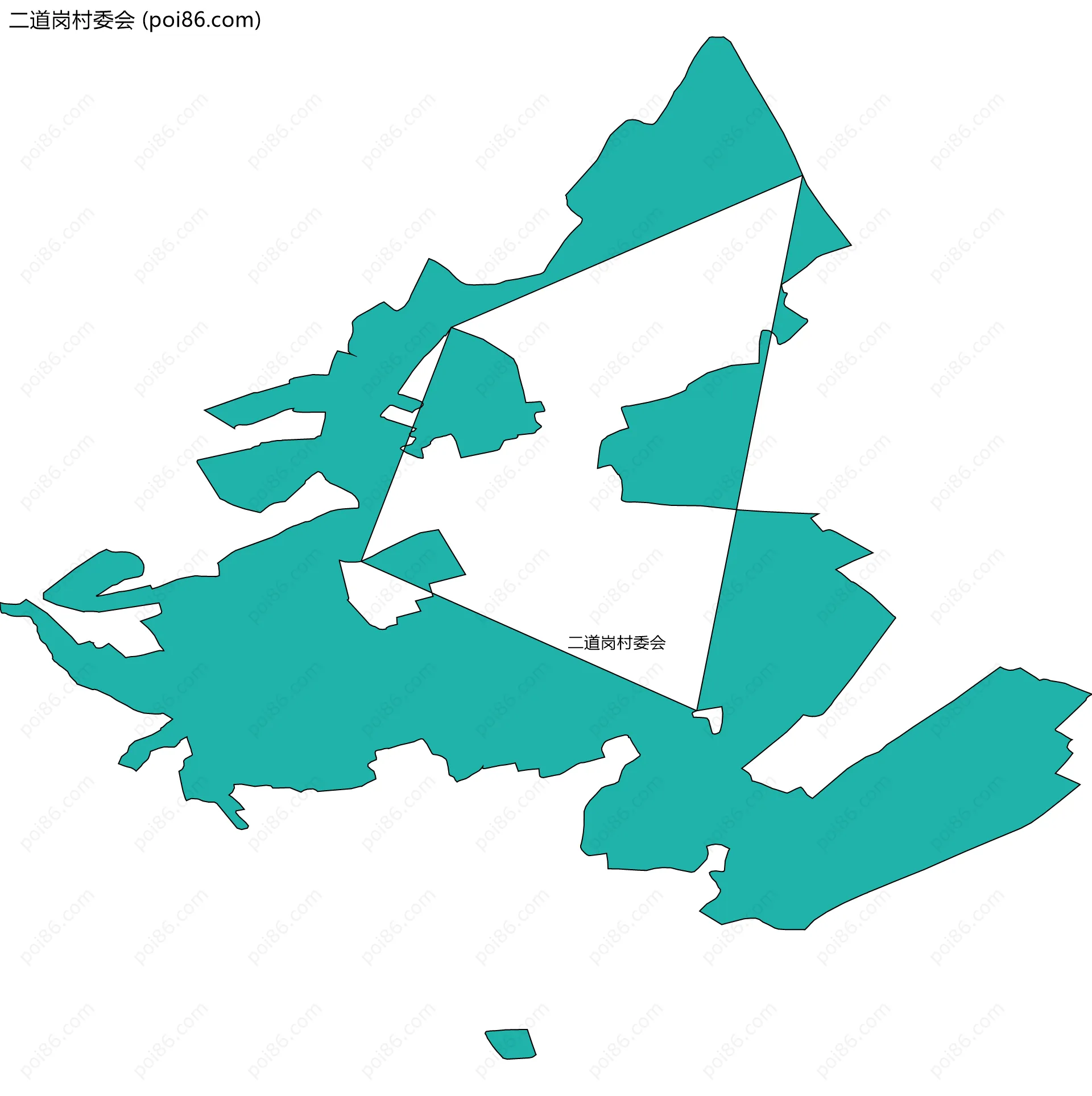 二道岗村委会边界地图