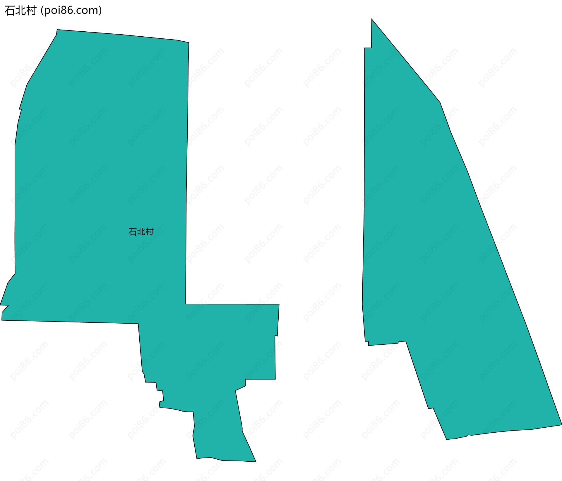 石北村边界地图