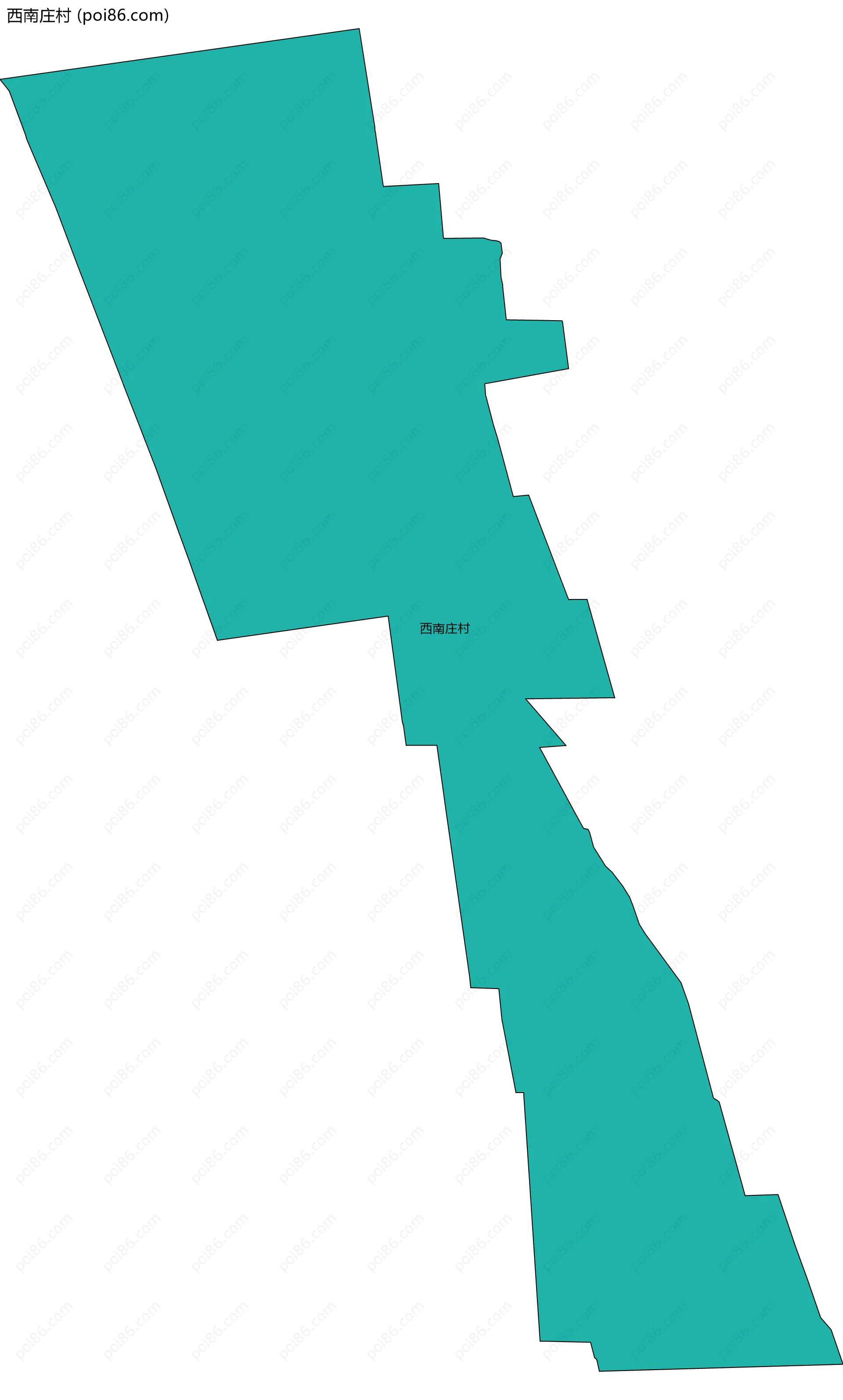 西南庄村边界地图