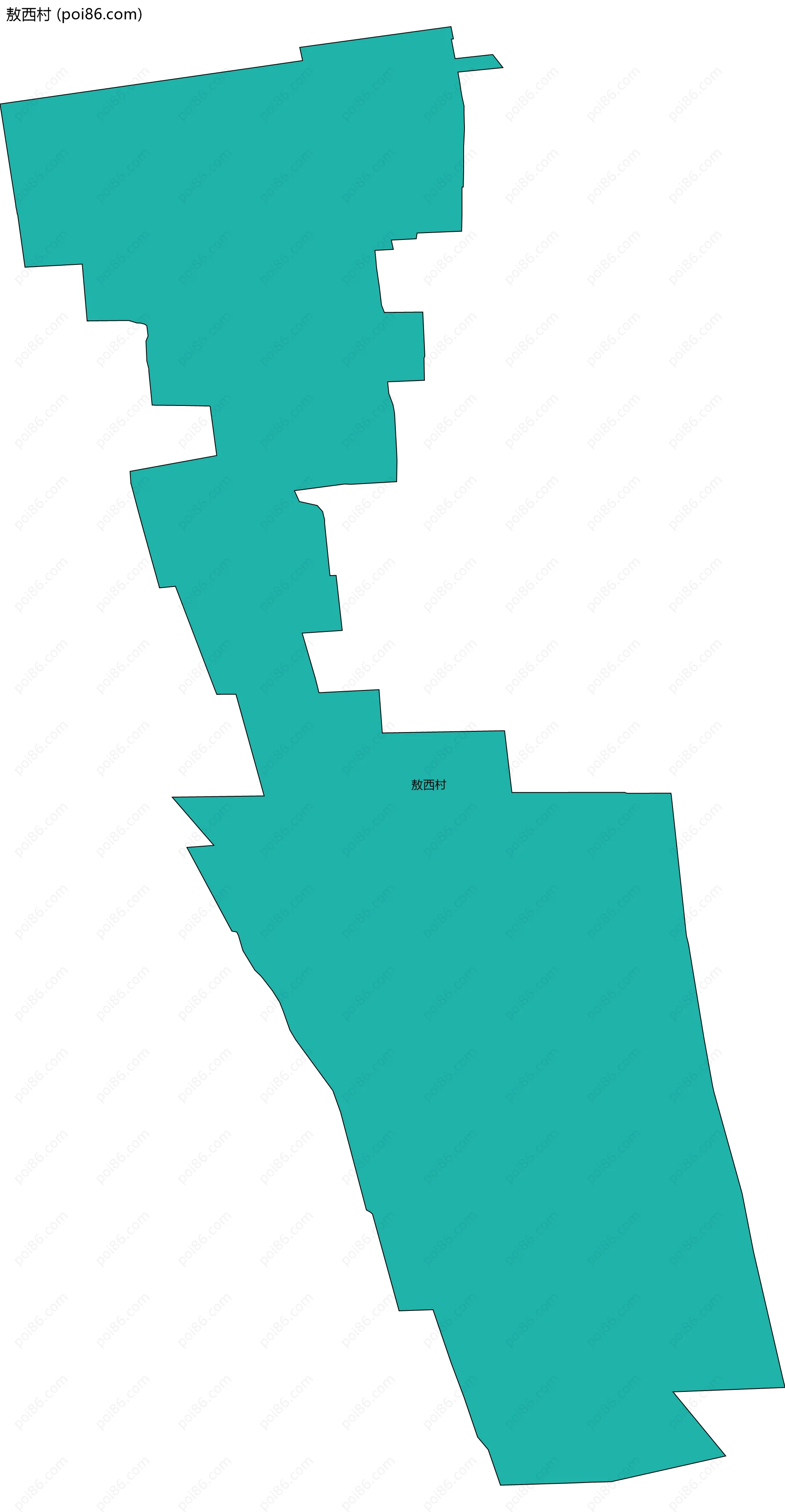 敖西村边界地图