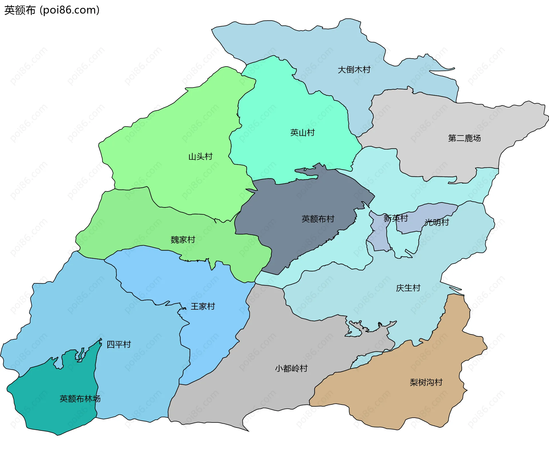 英额布边界地图(五级行政区划)