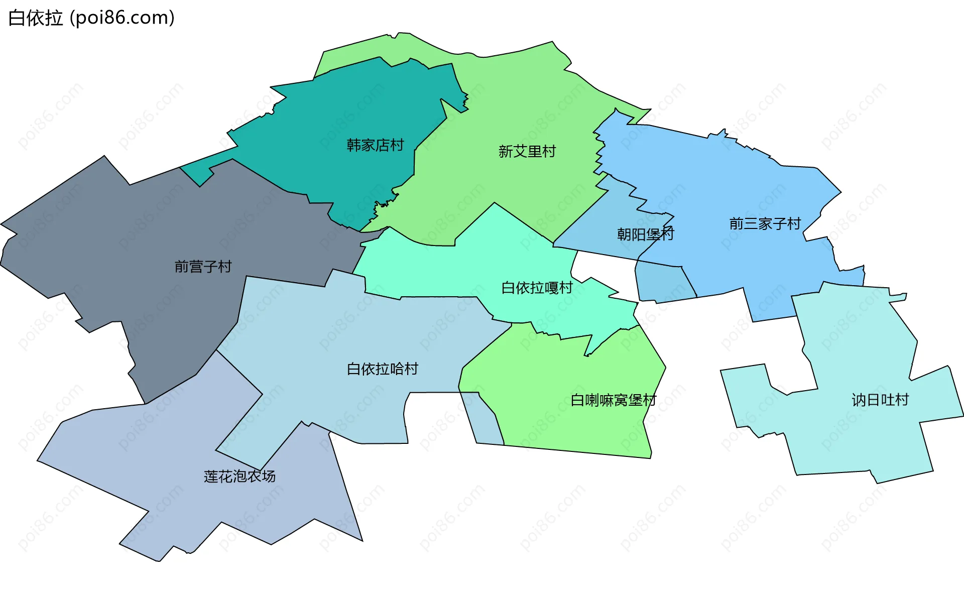 白依拉边界地图(五级行政区划)