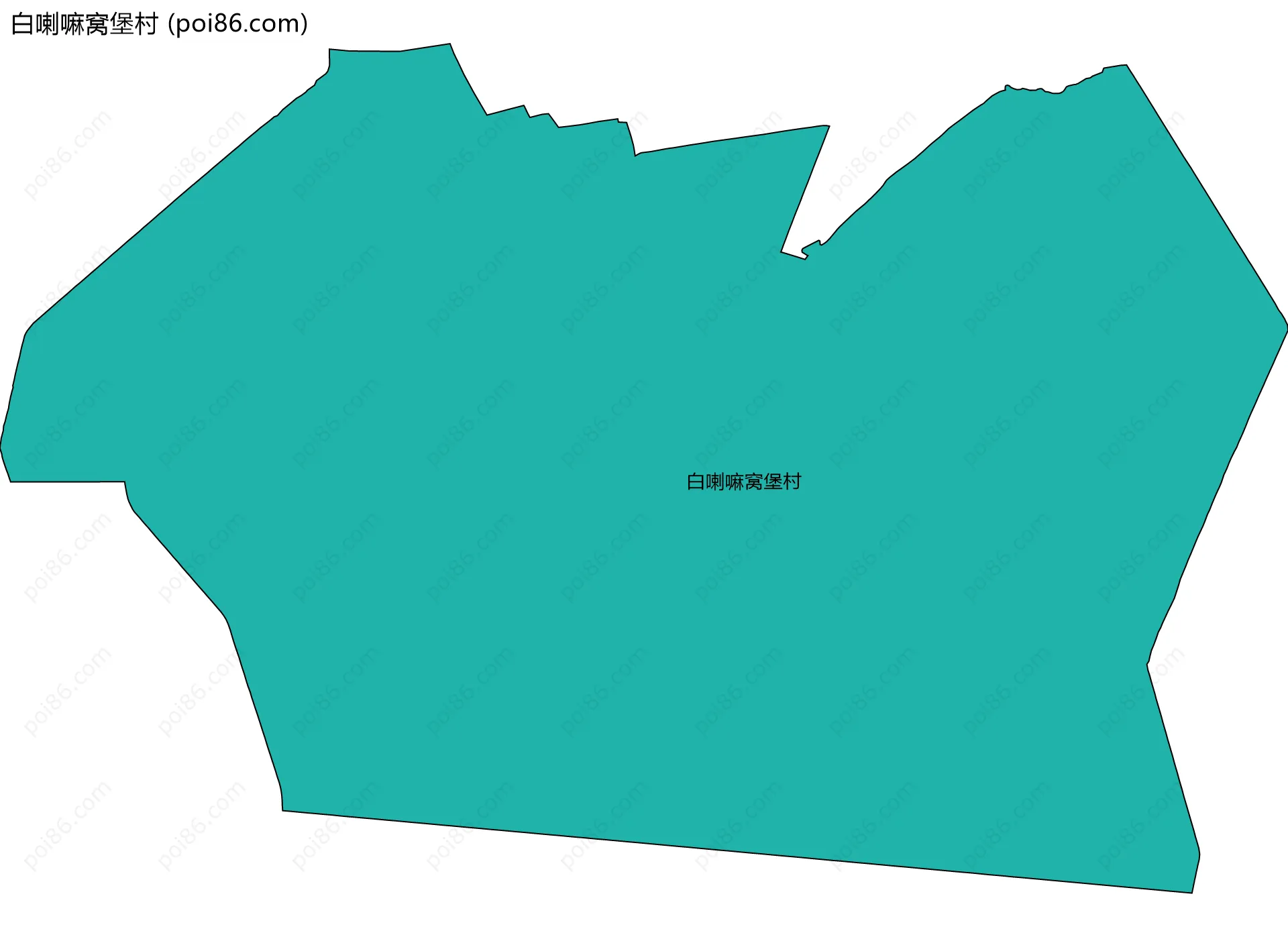 白喇嘛窝堡村边界地图