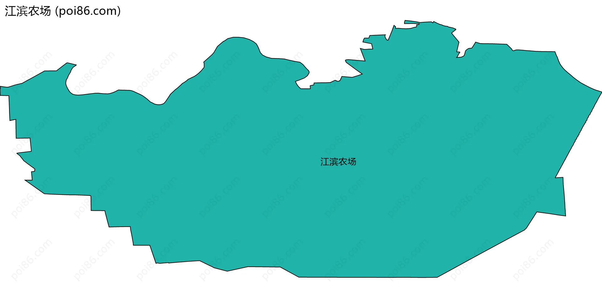 江滨农场边界地图(五级行政区划)