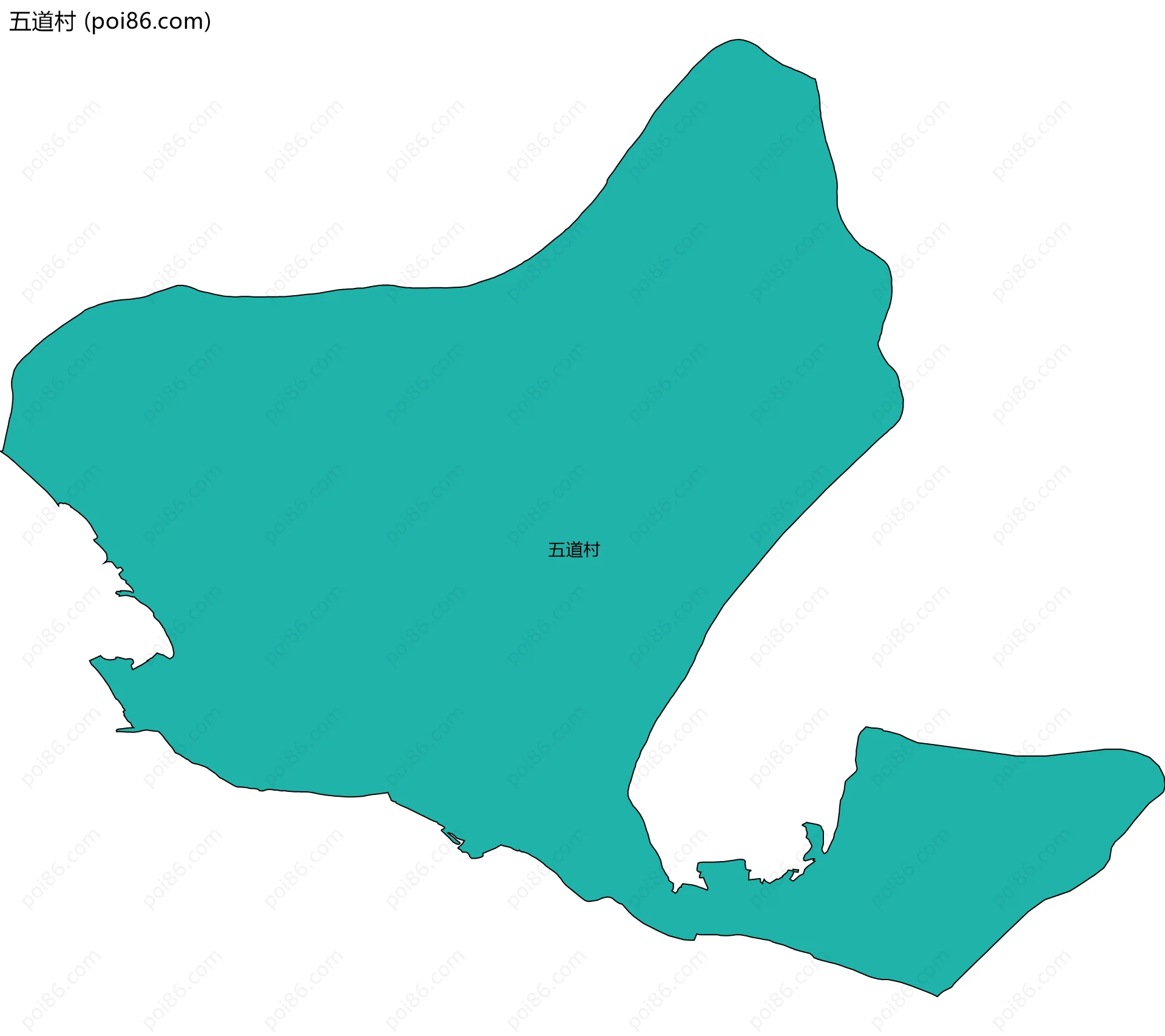 五道村边界地图