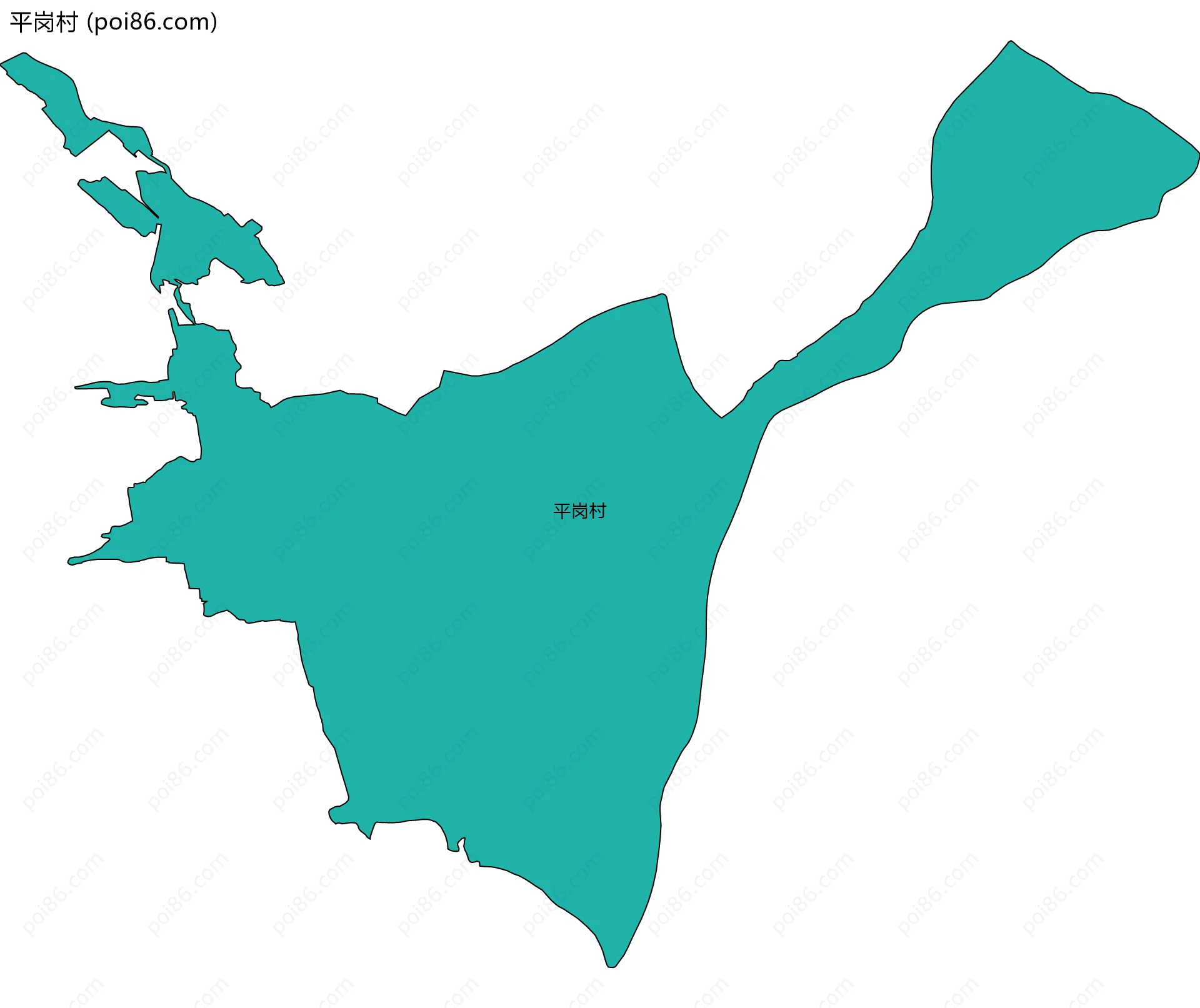 平岗村边界地图