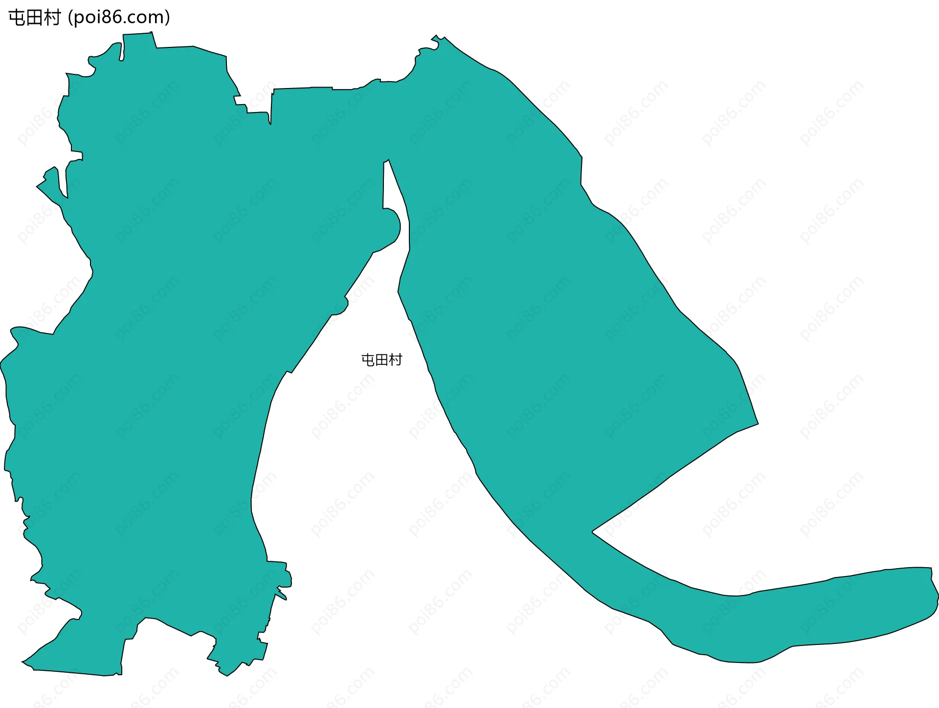 屯田村边界地图