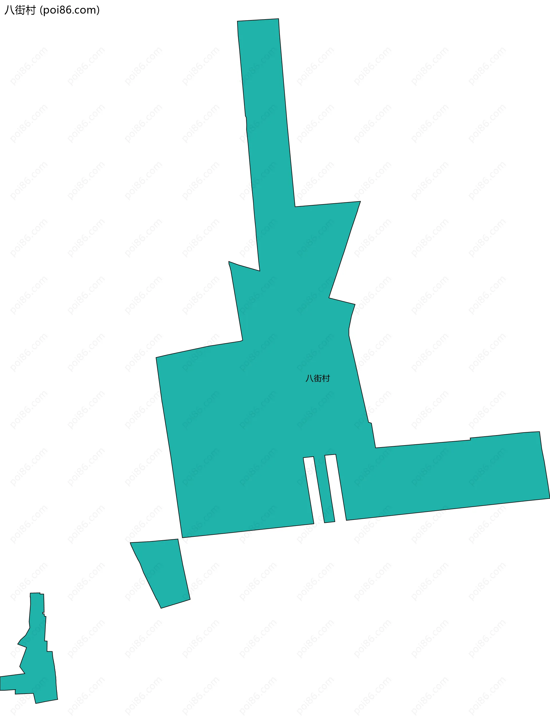 八街村边界地图