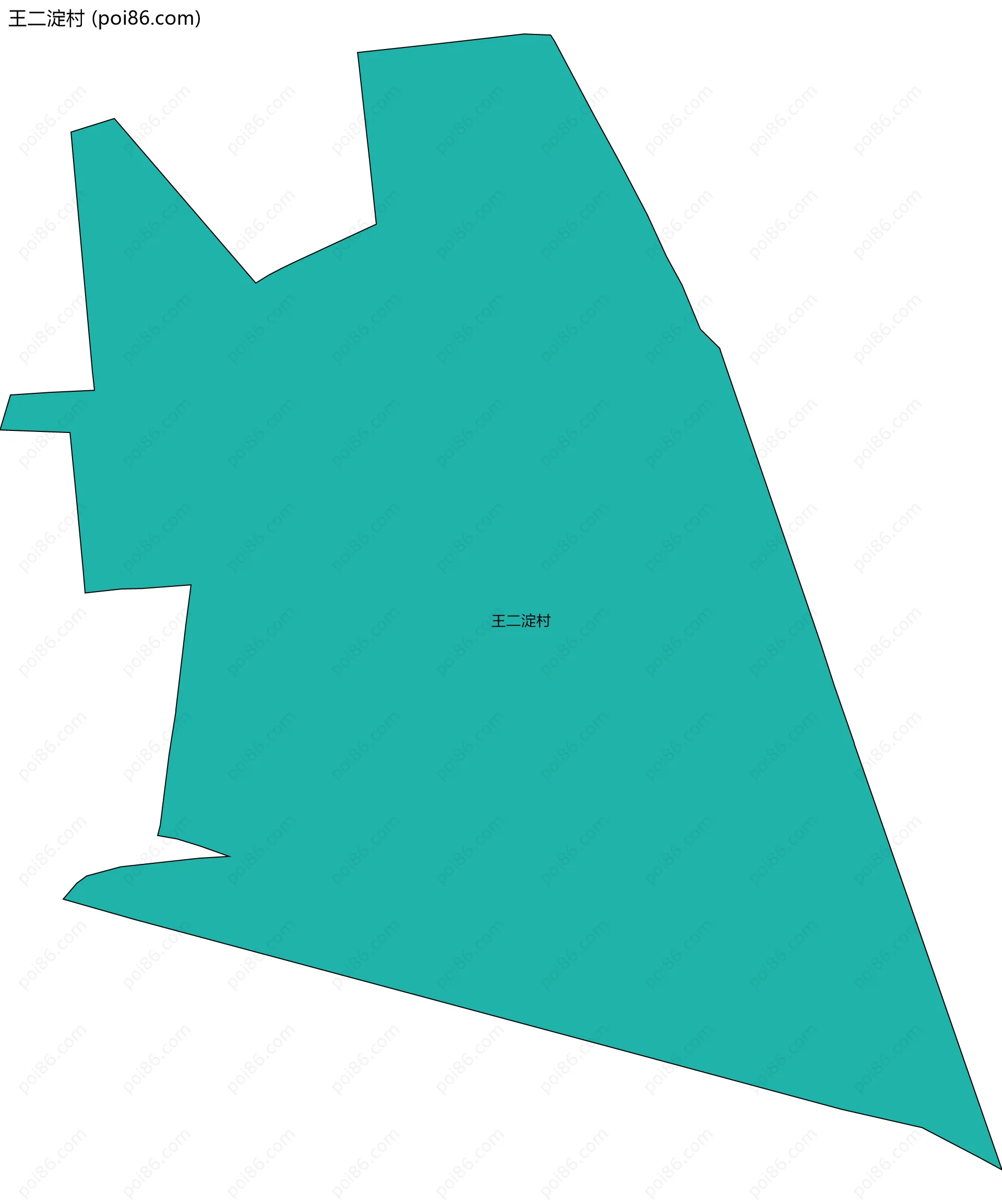 王二淀村边界地图