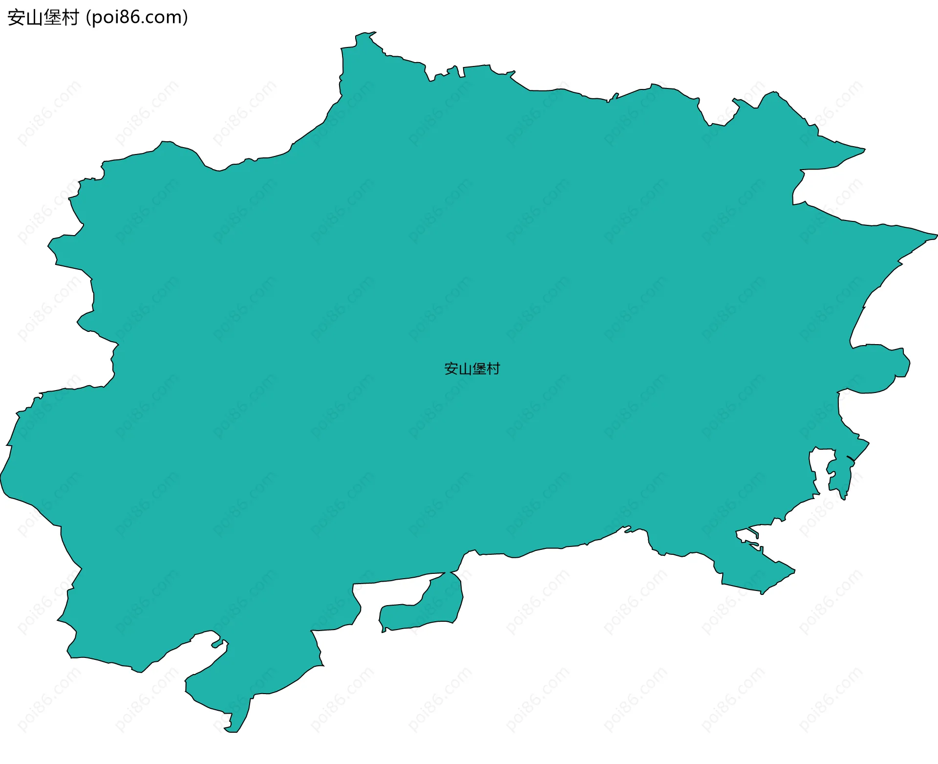 安山堡村边界地图