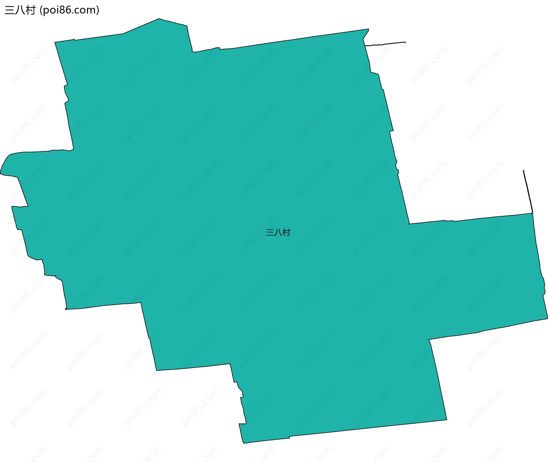 三八村边界地图
