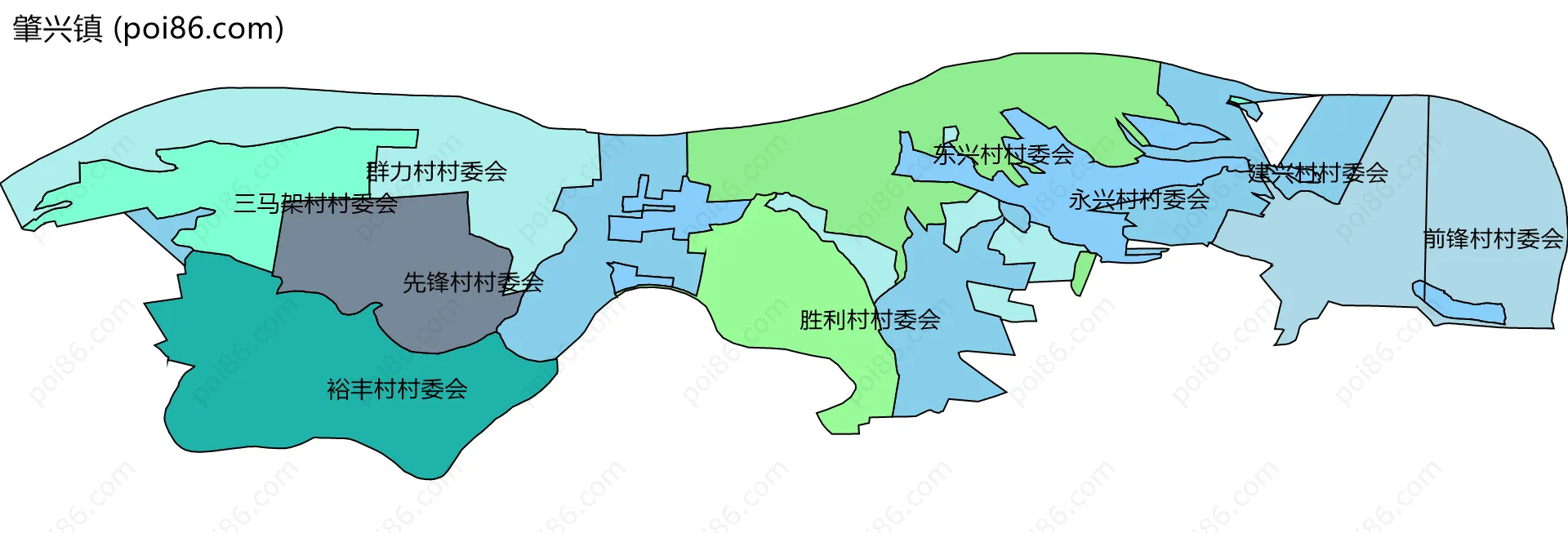 肇兴镇边界地图(五级行政区划)
