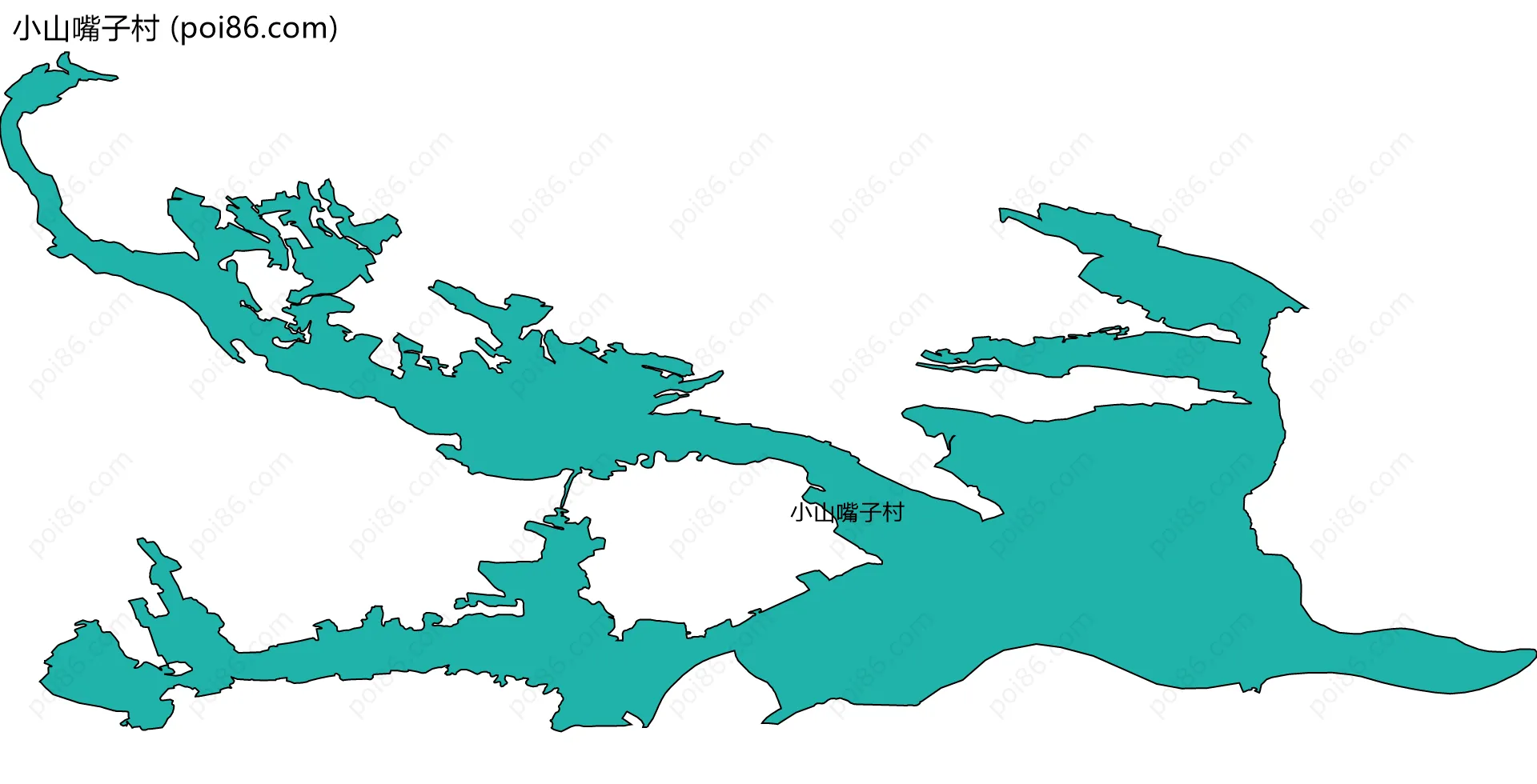 小山嘴子村边界地图