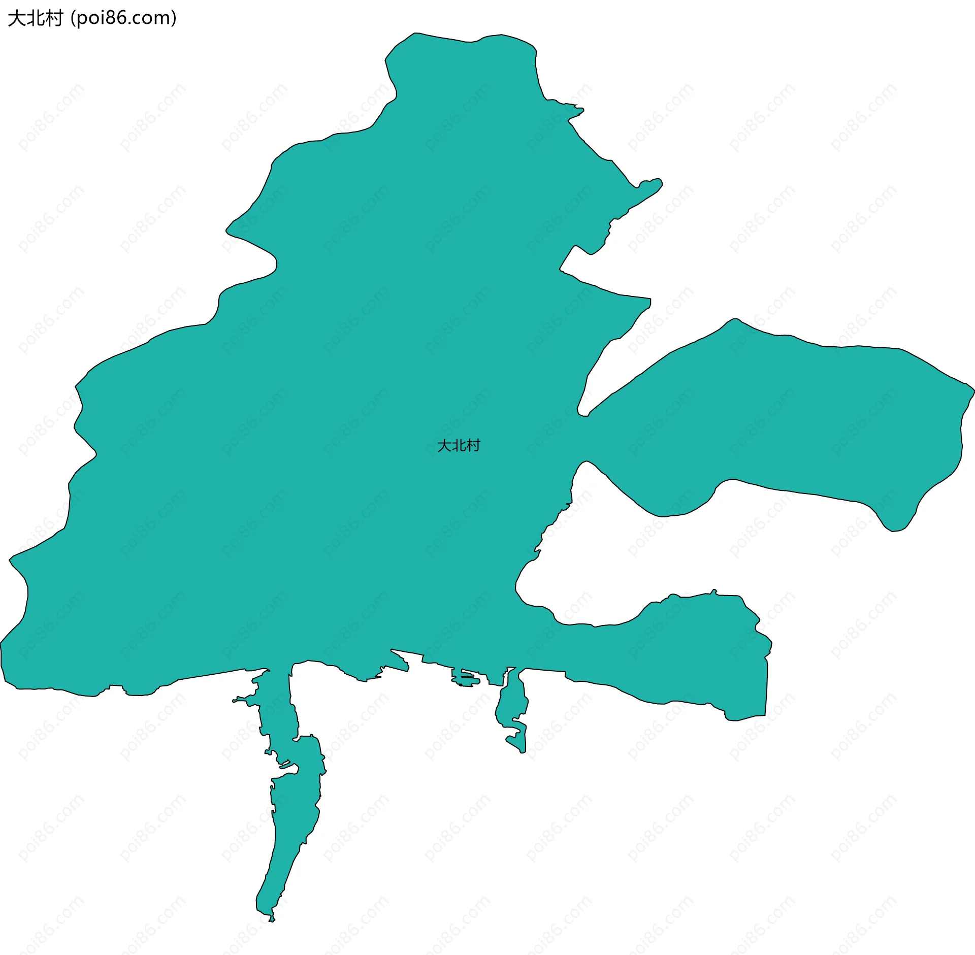 大北村边界地图