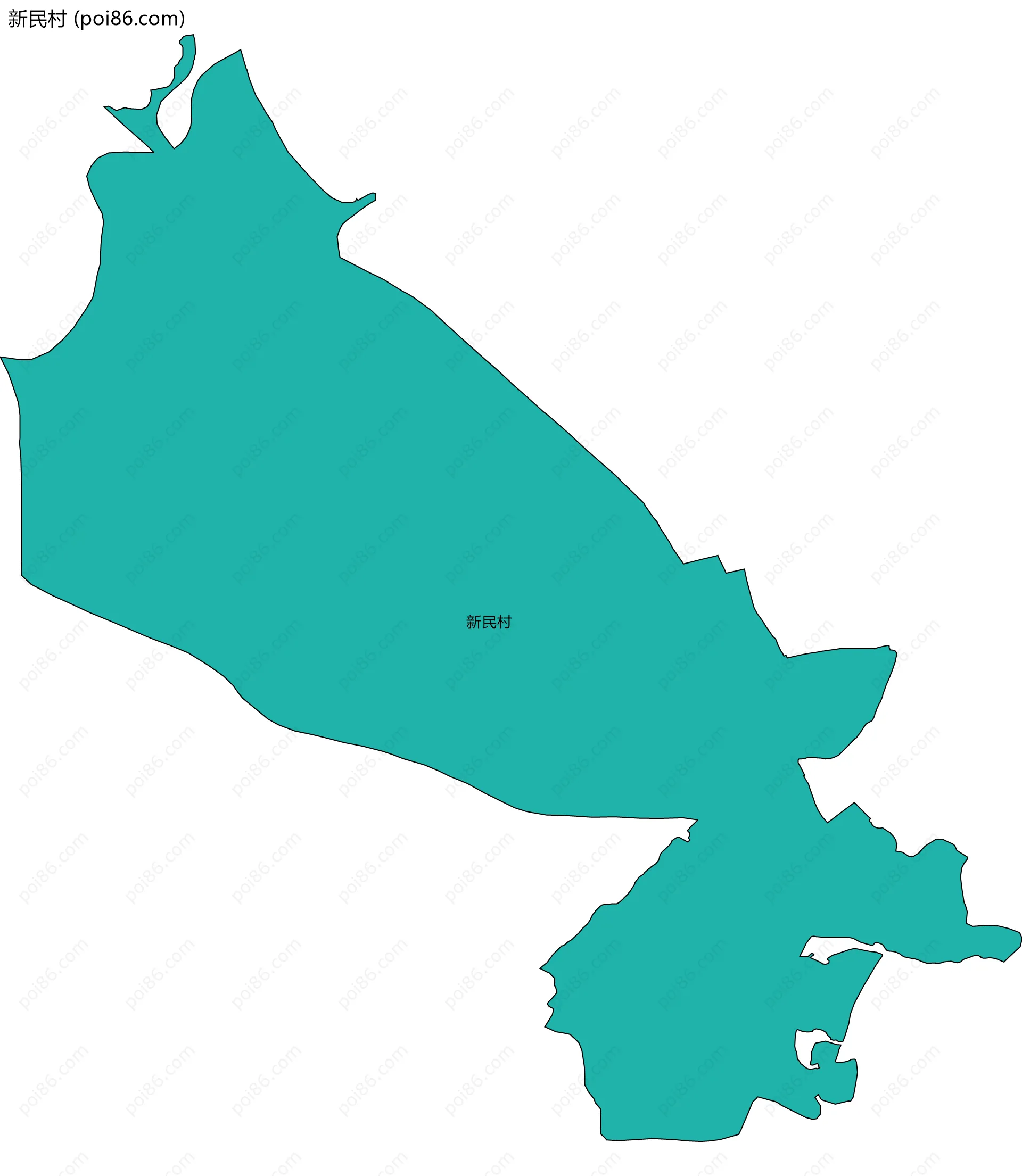 新民村边界地图