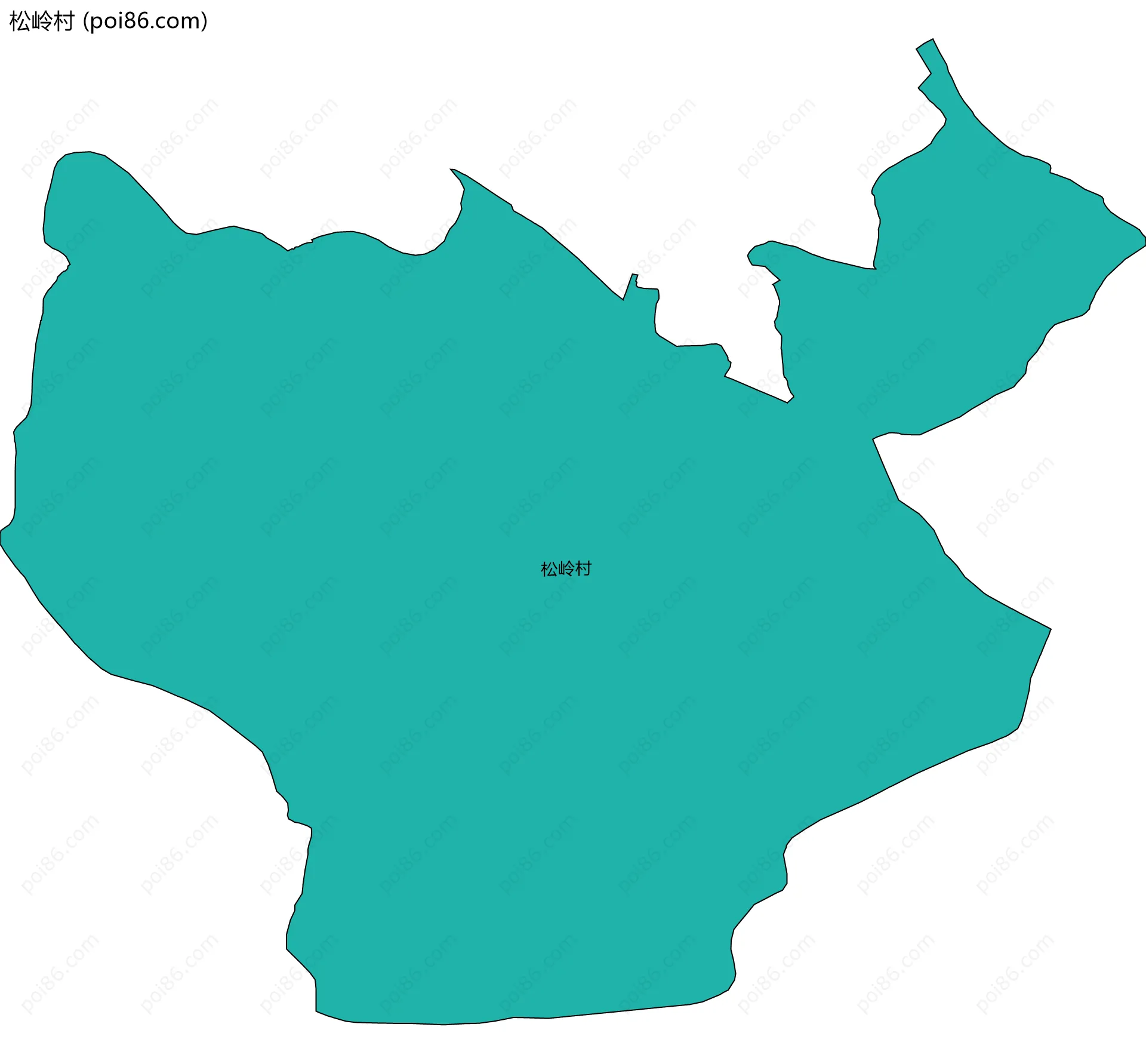 松岭村边界地图