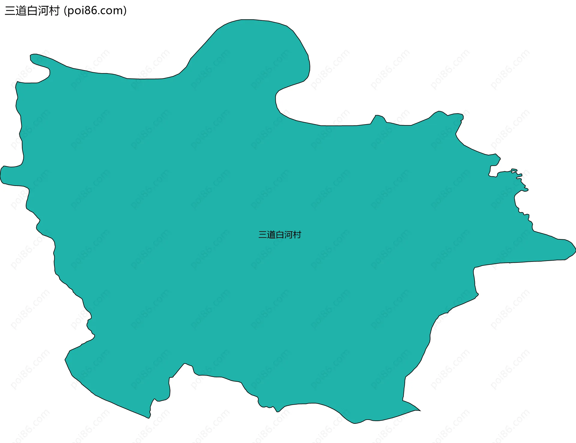 三道白河村边界地图