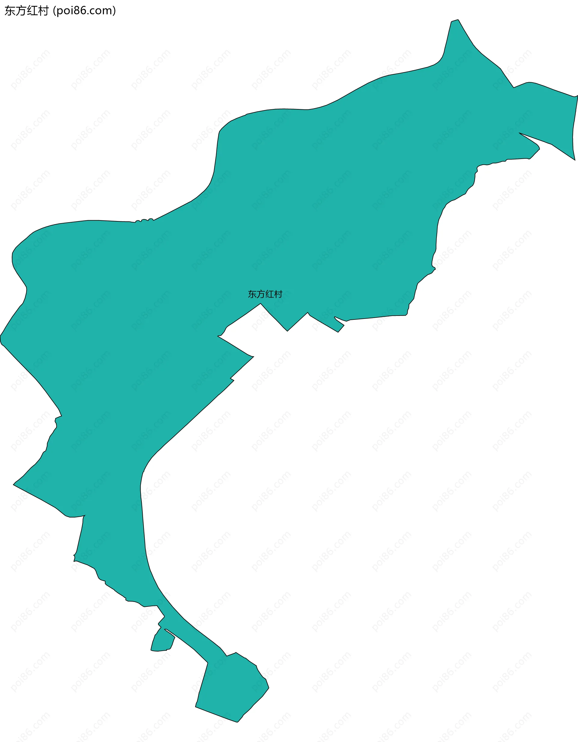 东方红村边界地图