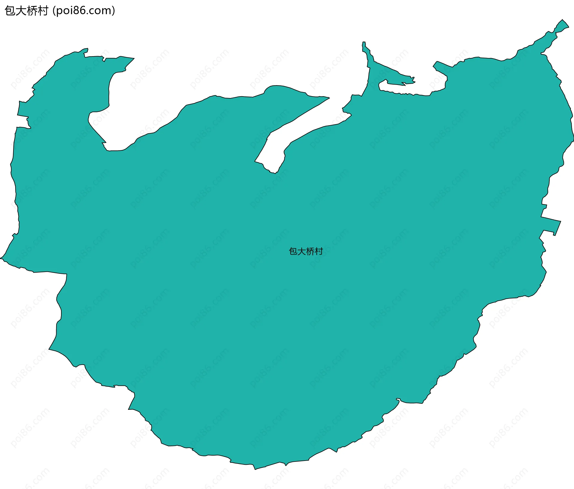 包大桥村边界地图