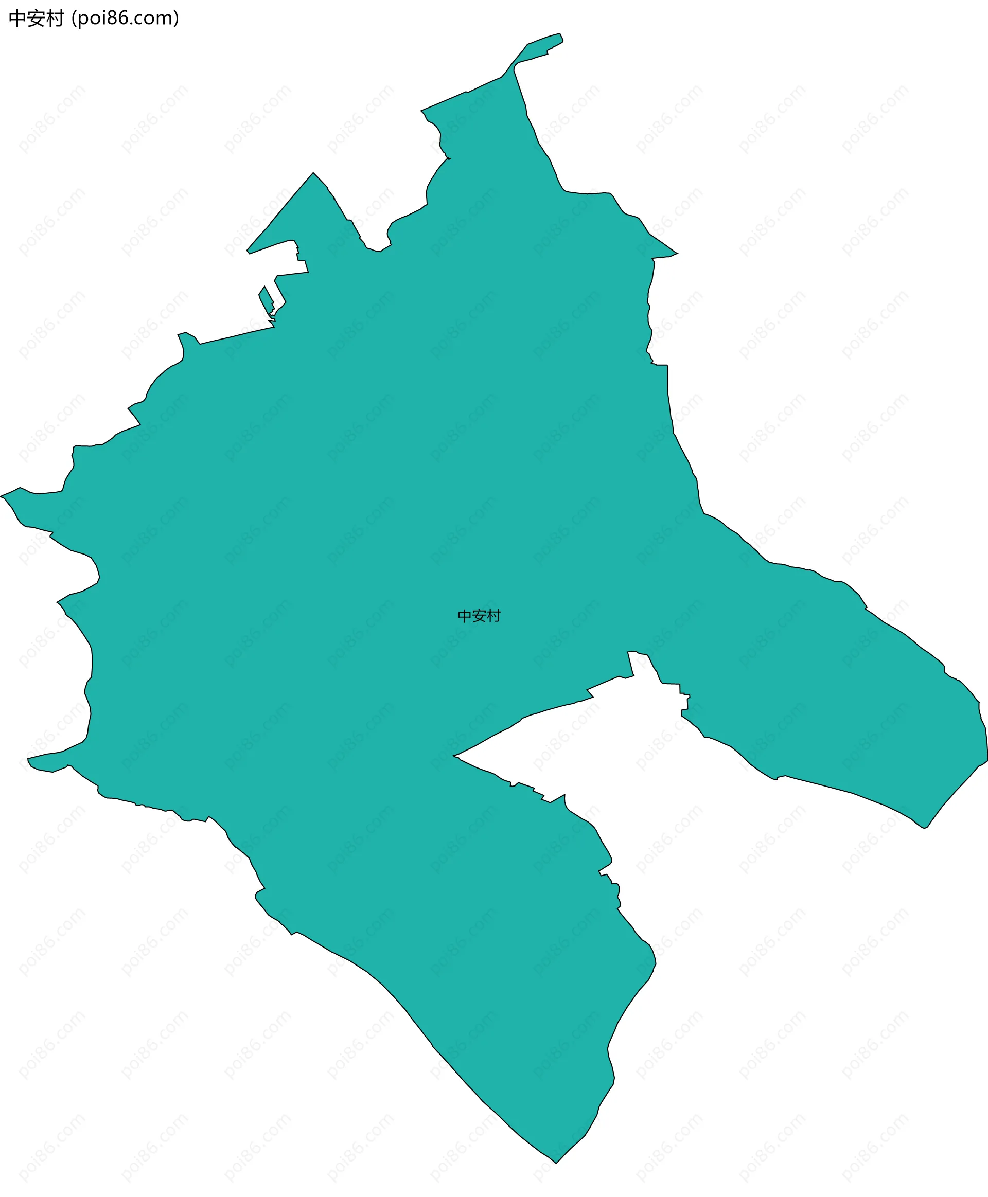 中安村边界地图
