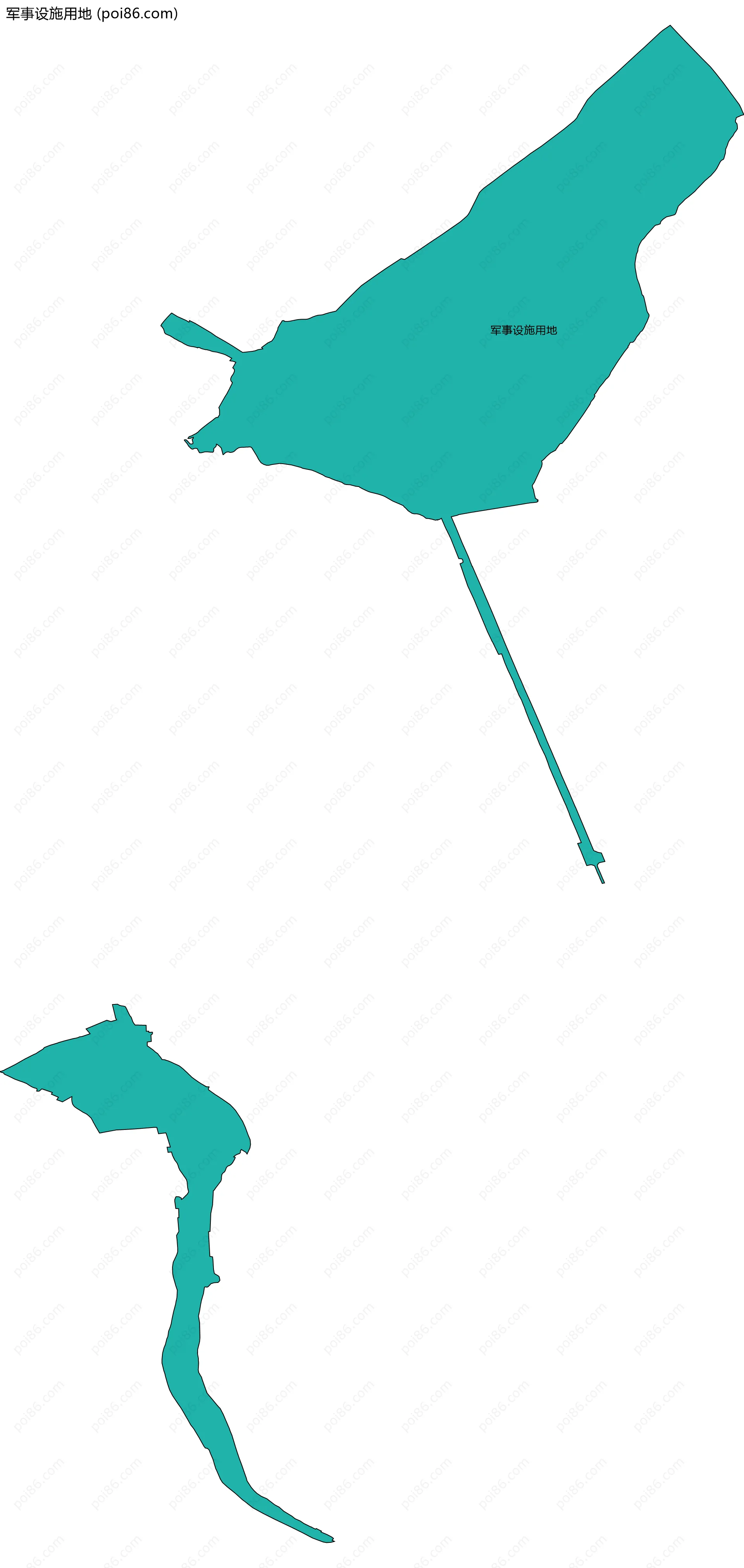 军事设施用地边界地图