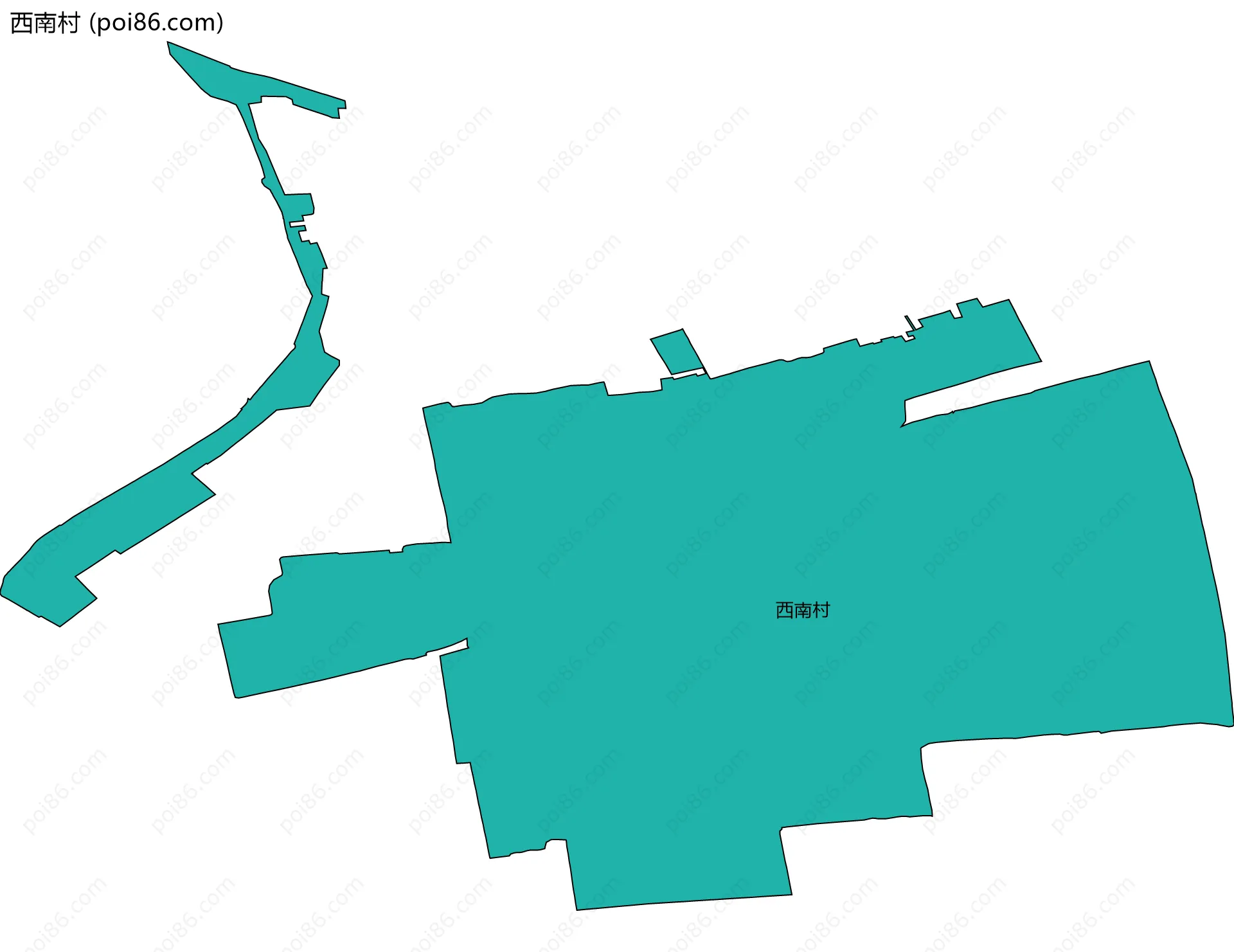 西南村边界地图