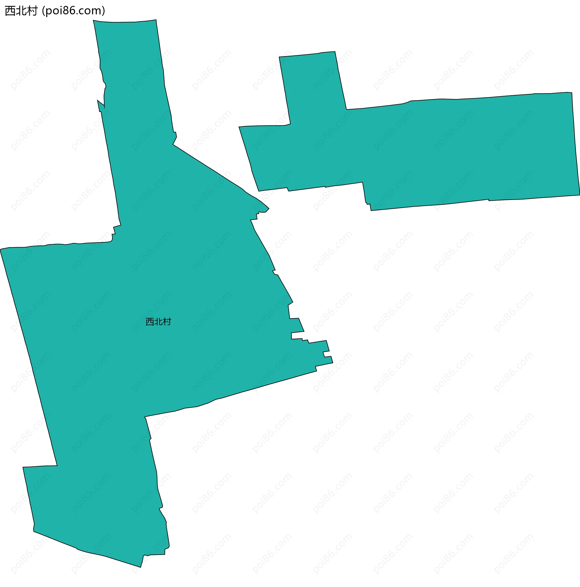 西北村边界地图