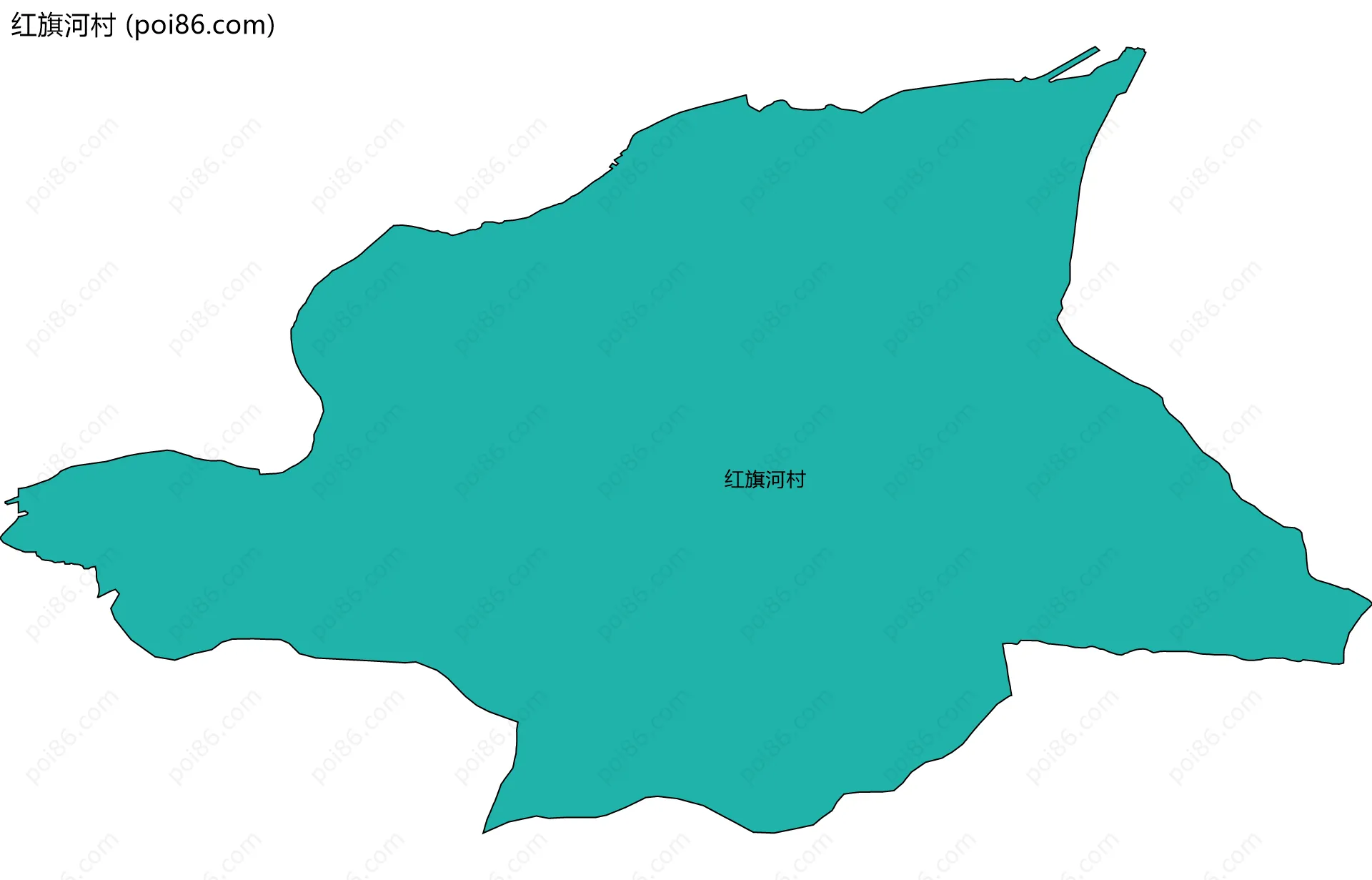 红旗河村边界地图