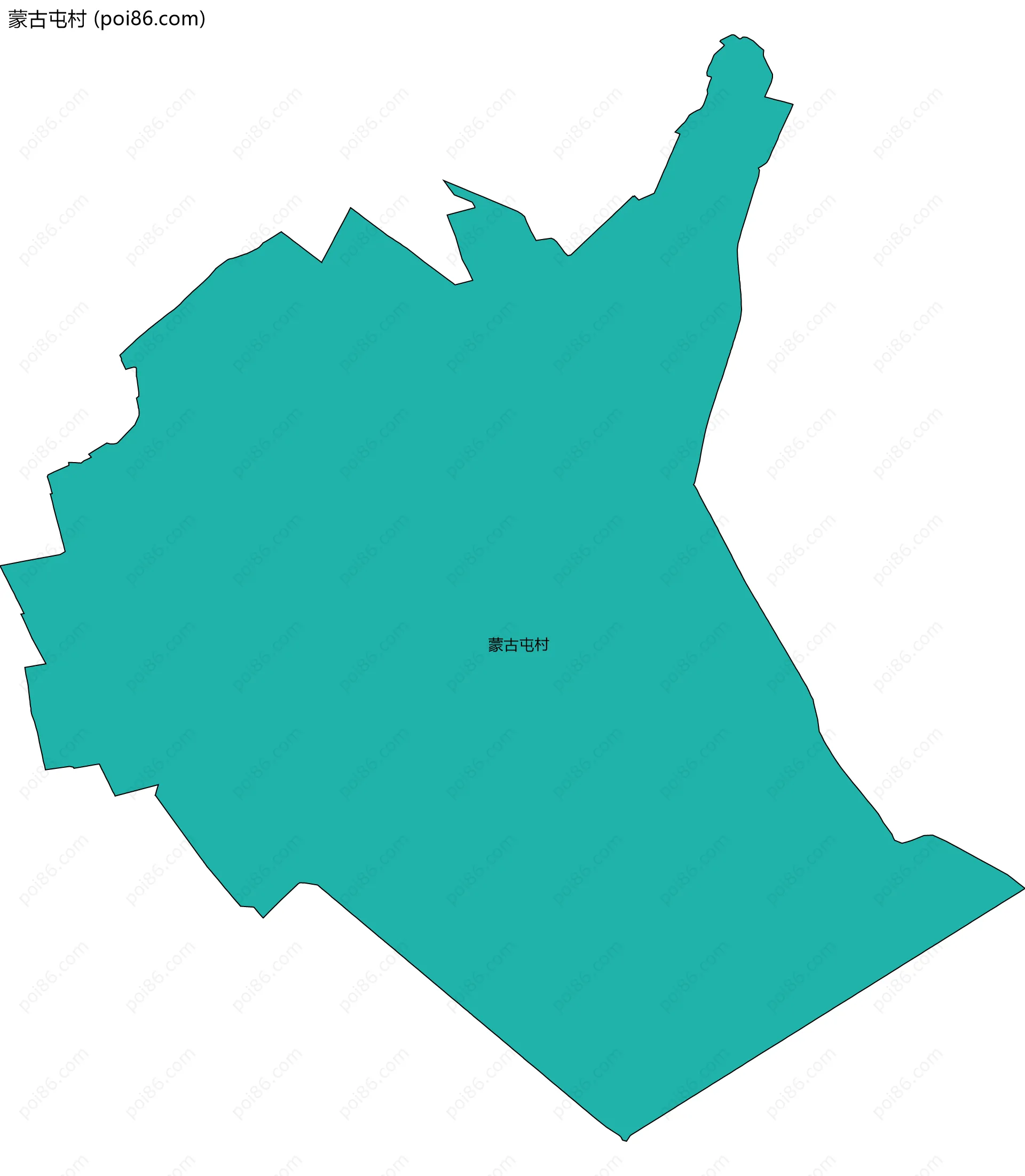 蒙古屯村边界地图