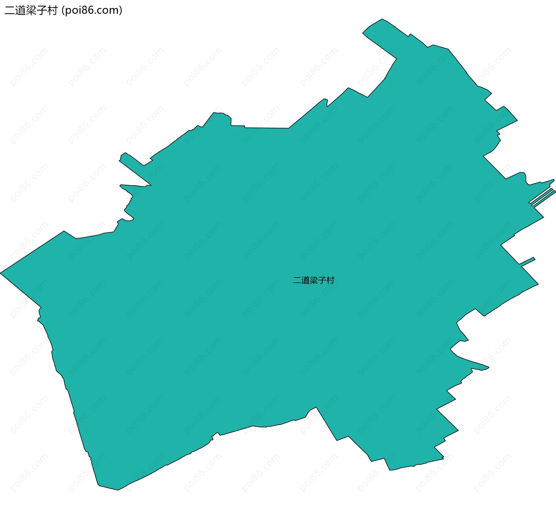 二道梁子村边界地图