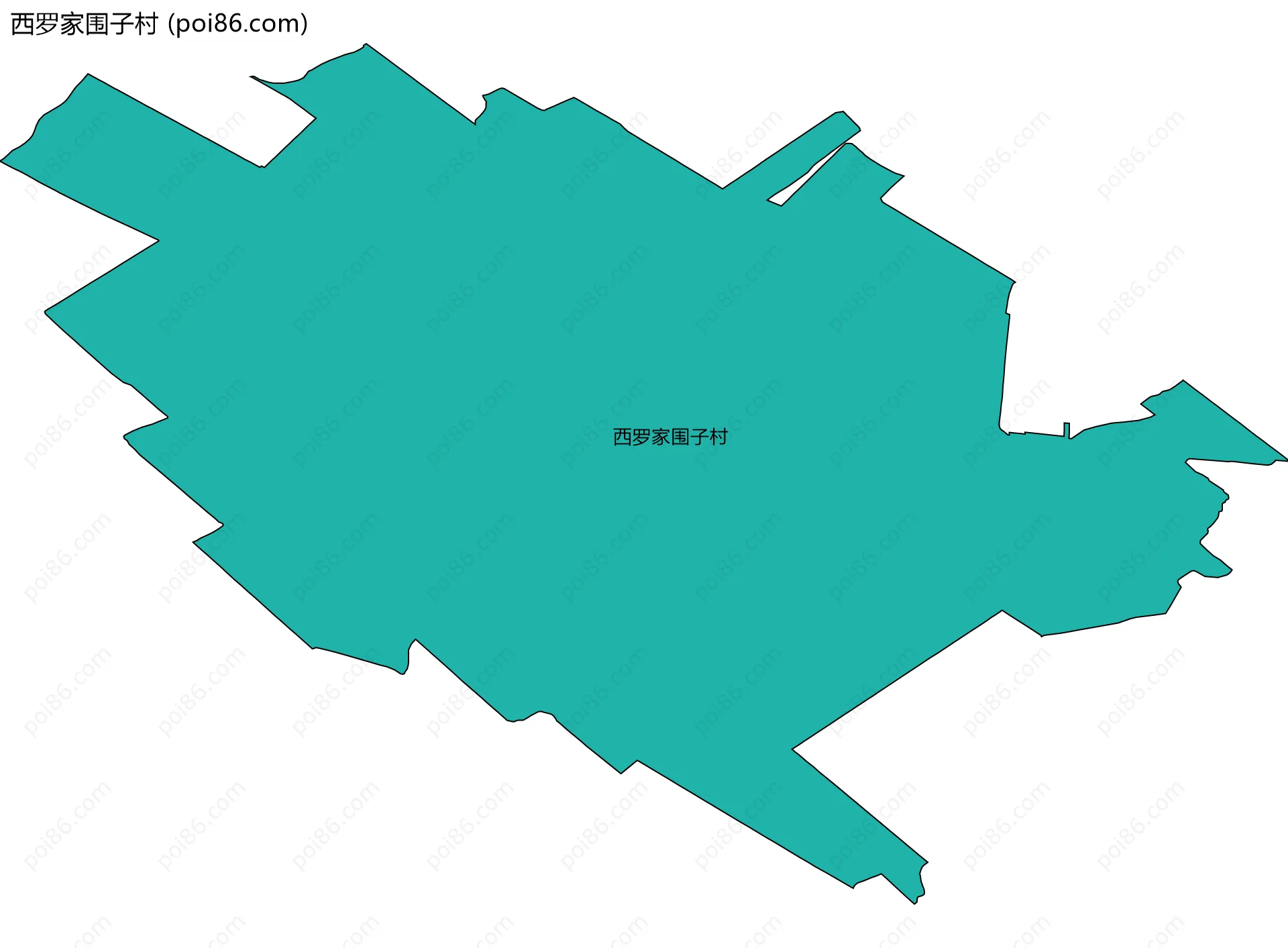 西罗家围子村边界地图