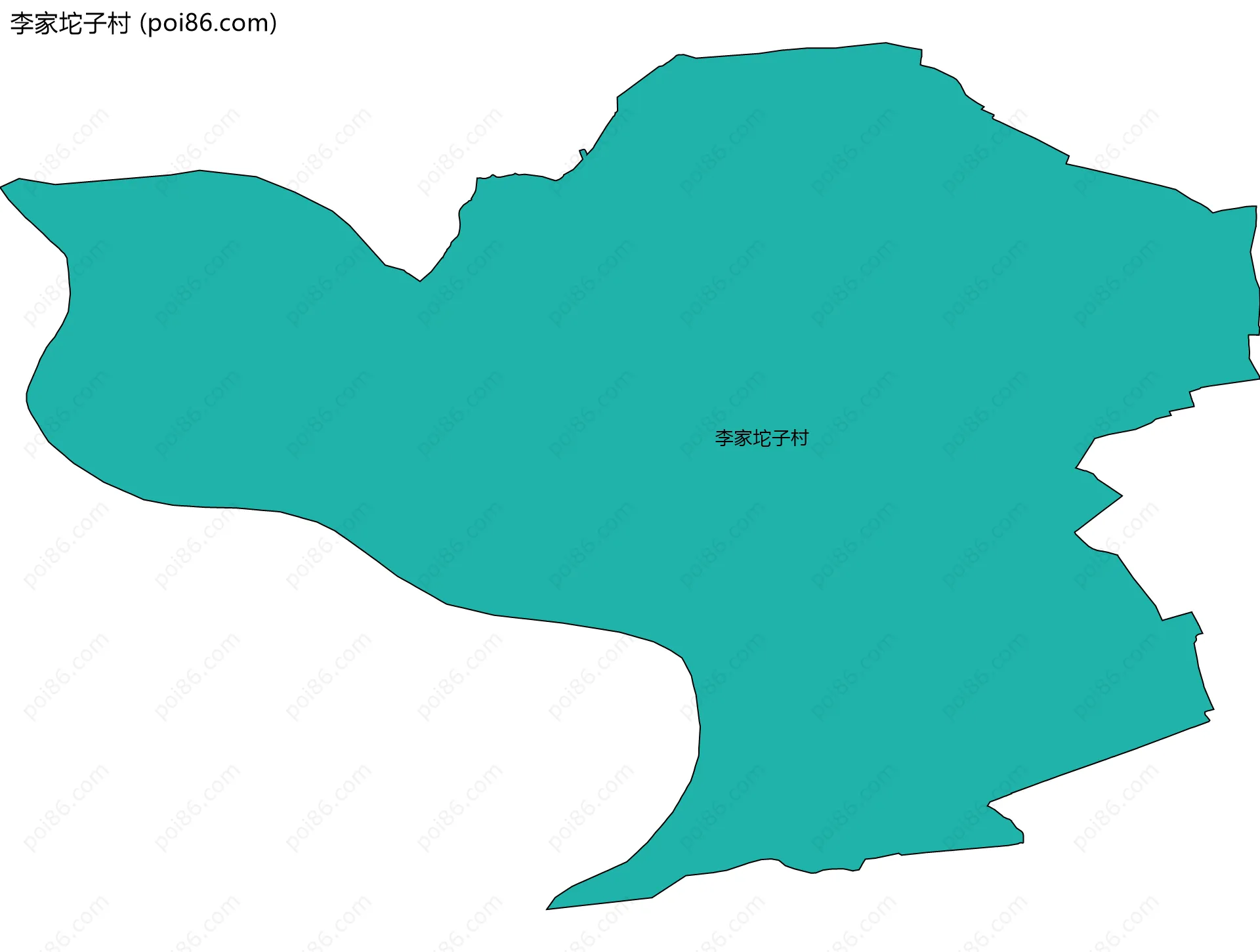 李家坨子村边界地图
