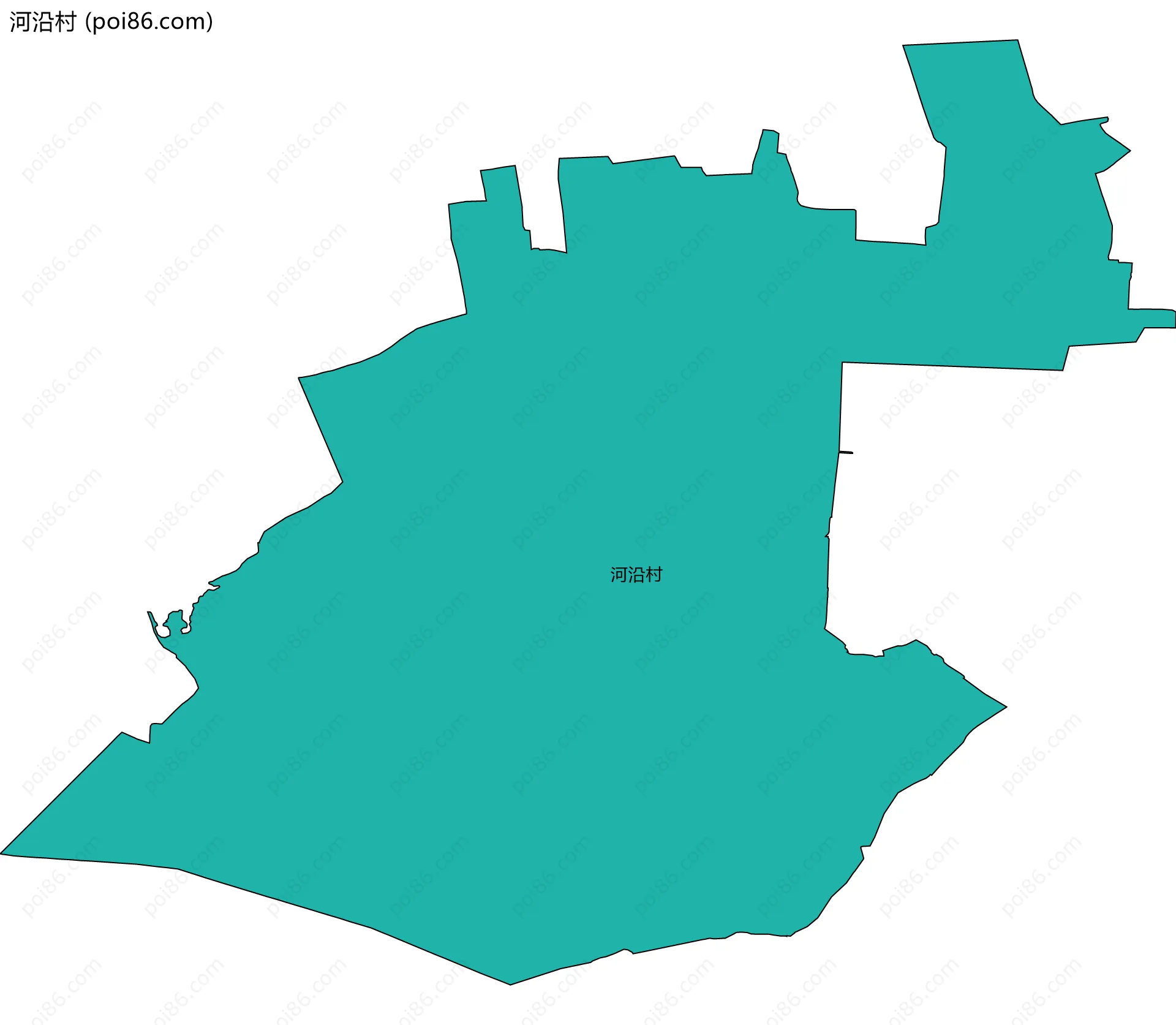 河沿村边界地图