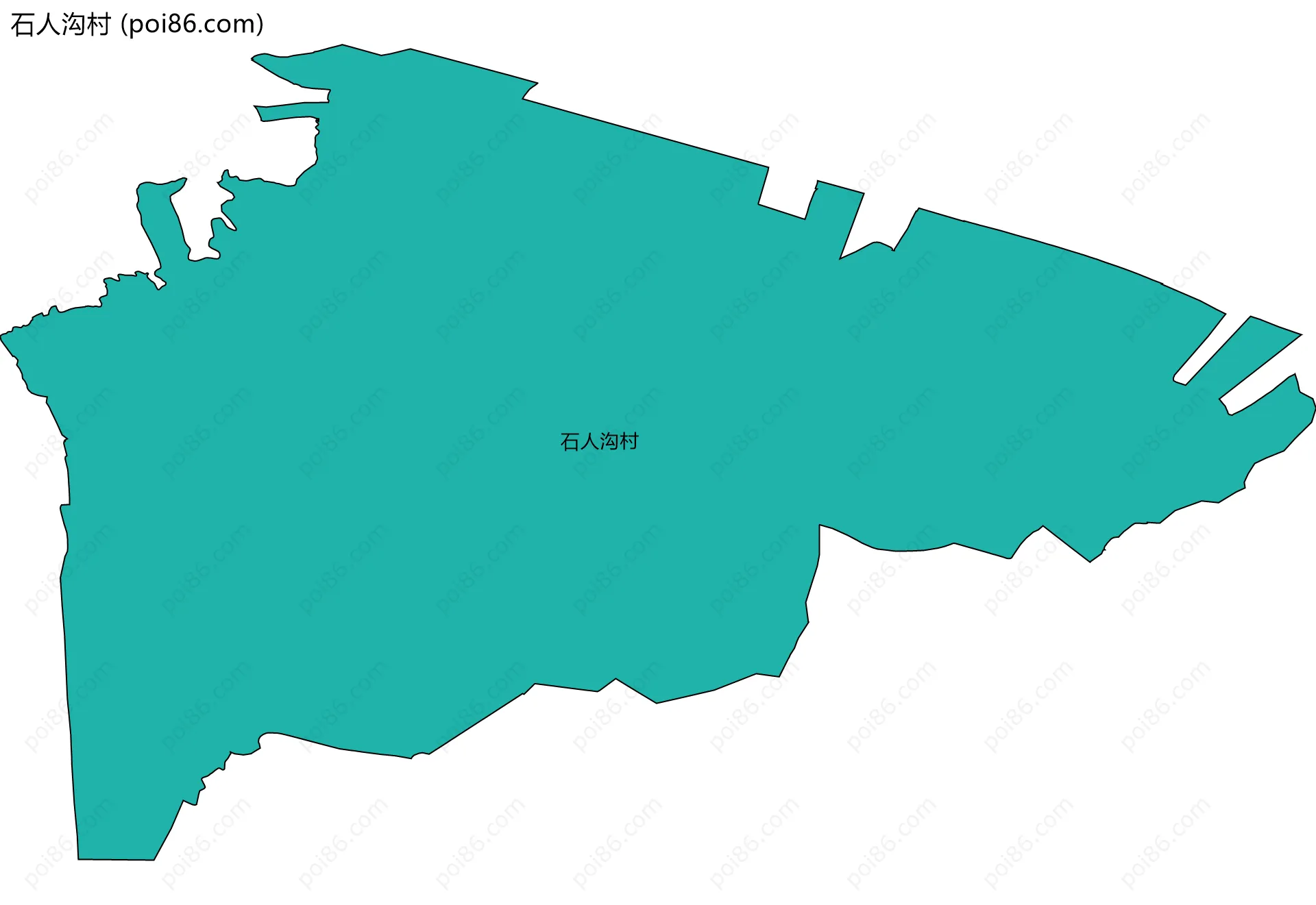 石人沟村边界地图