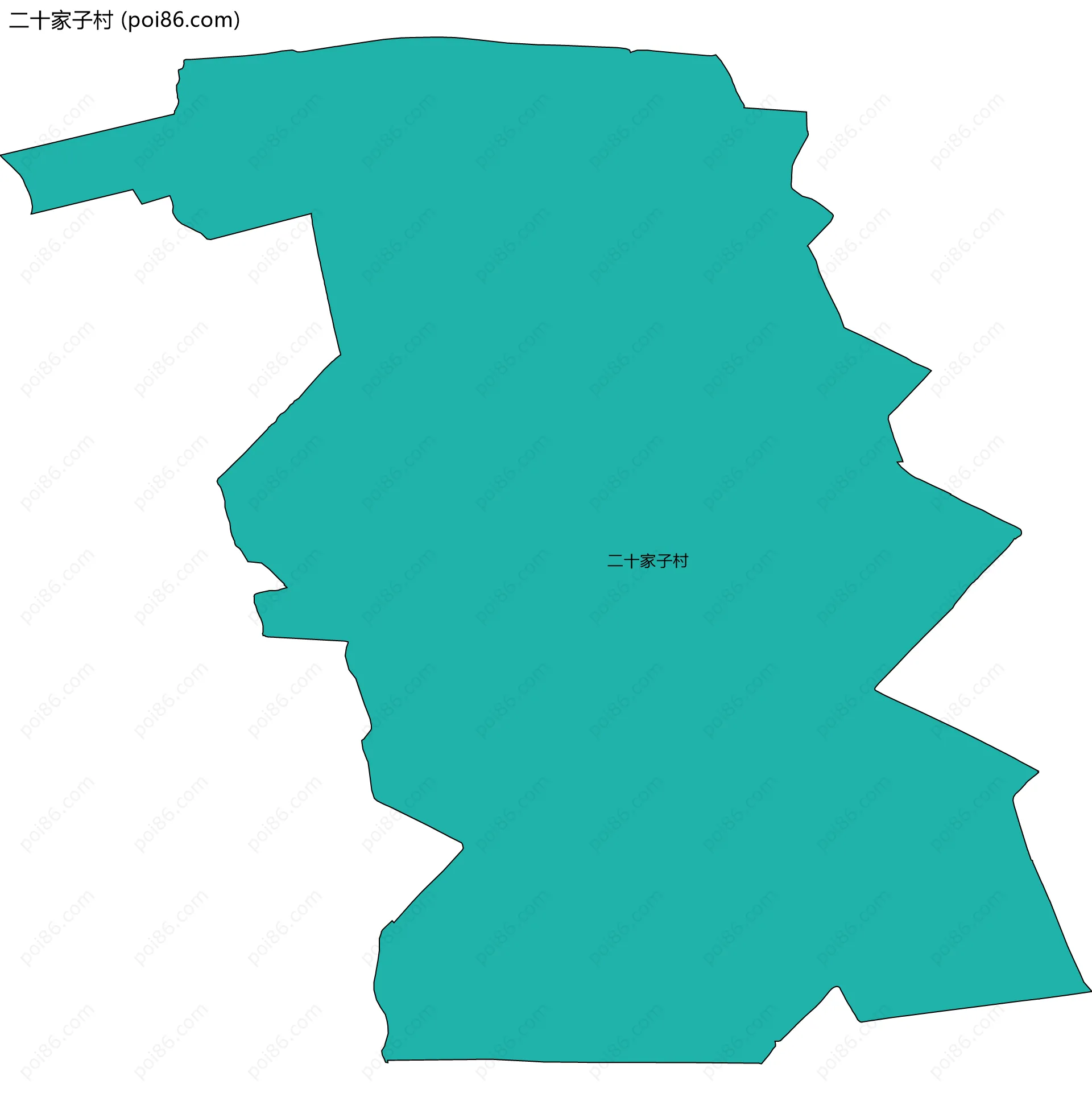 二十家子村边界地图