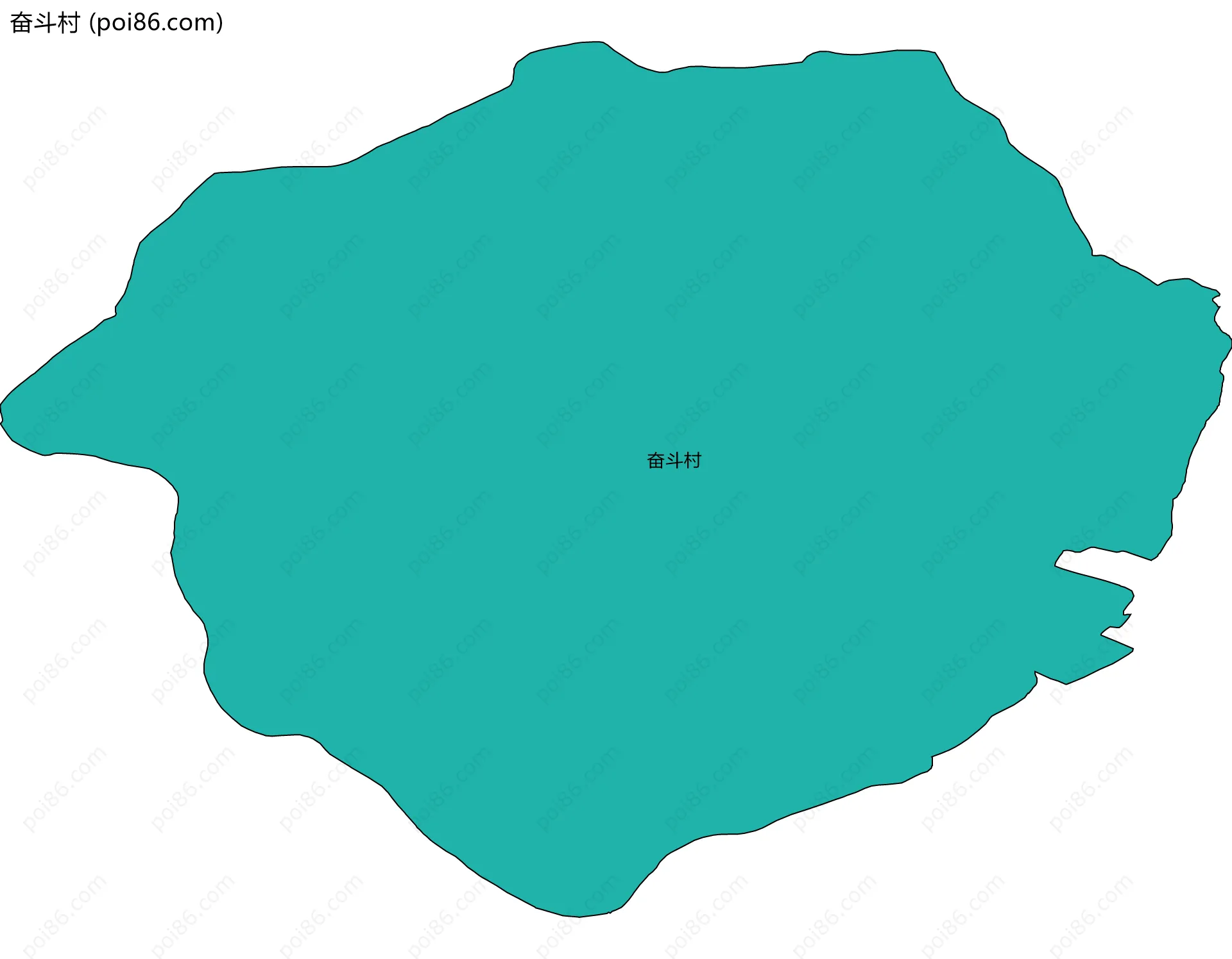 奋斗村边界地图