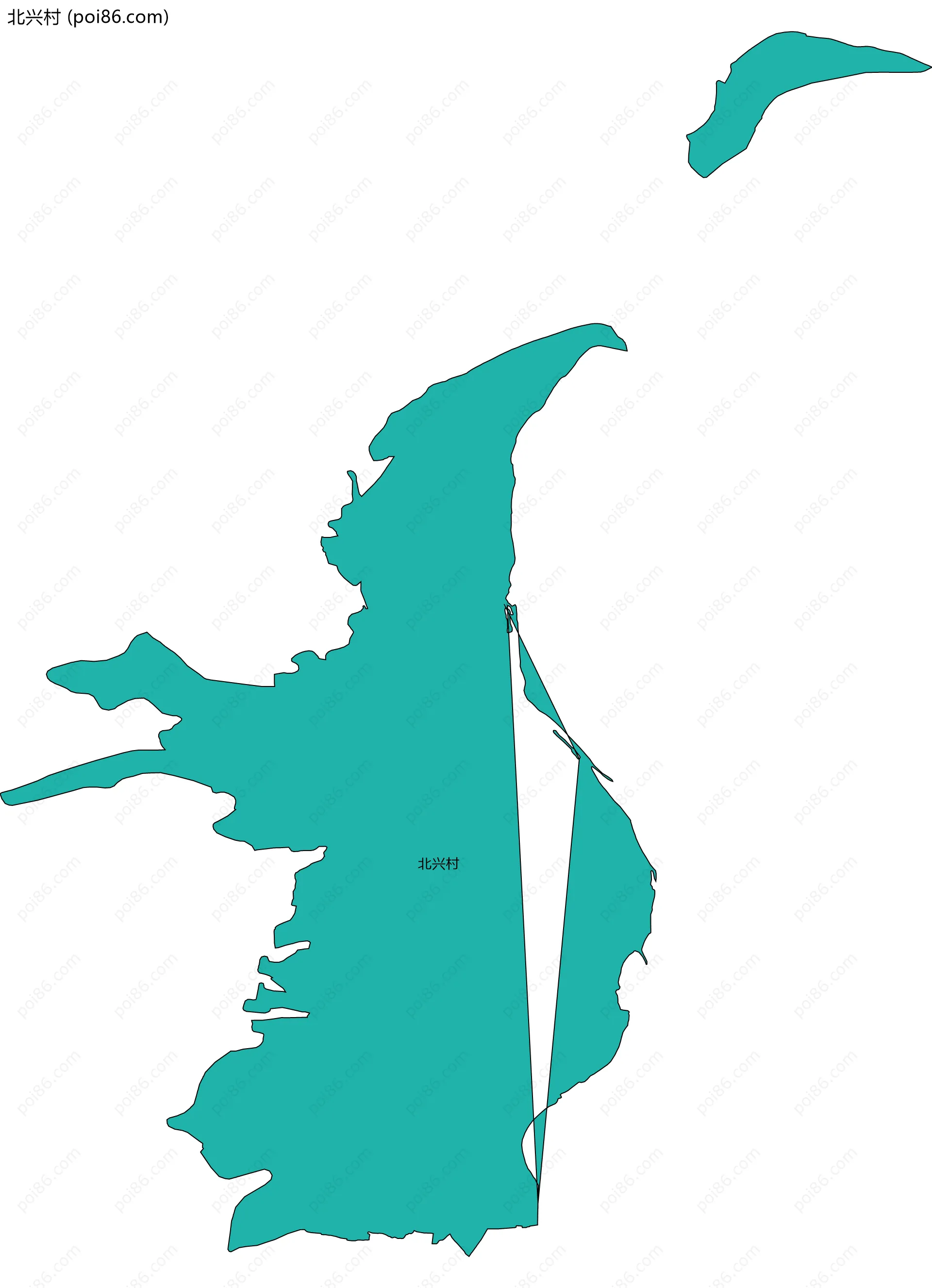 北兴村边界地图