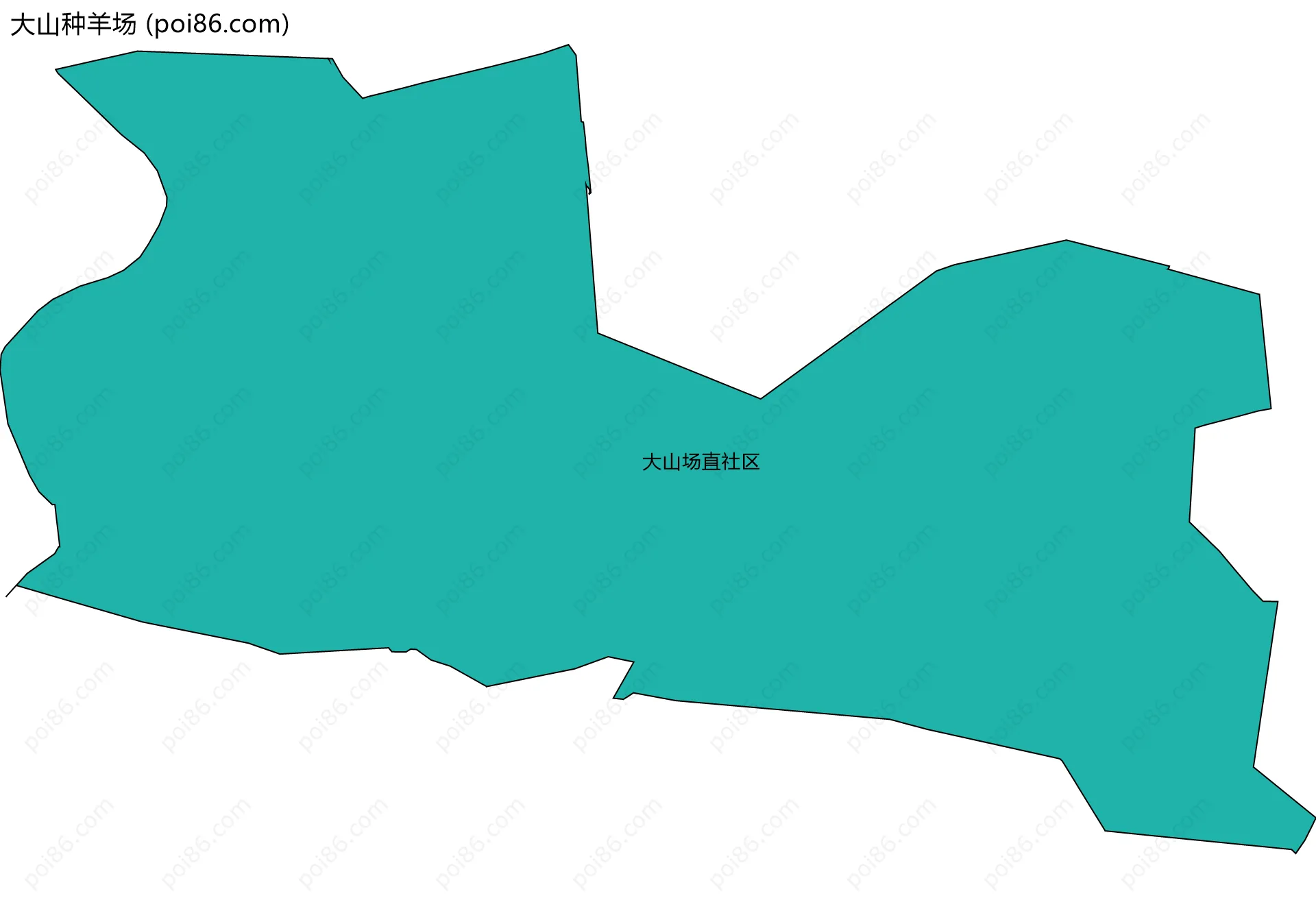 大山种羊场边界地图(五级行政区划)