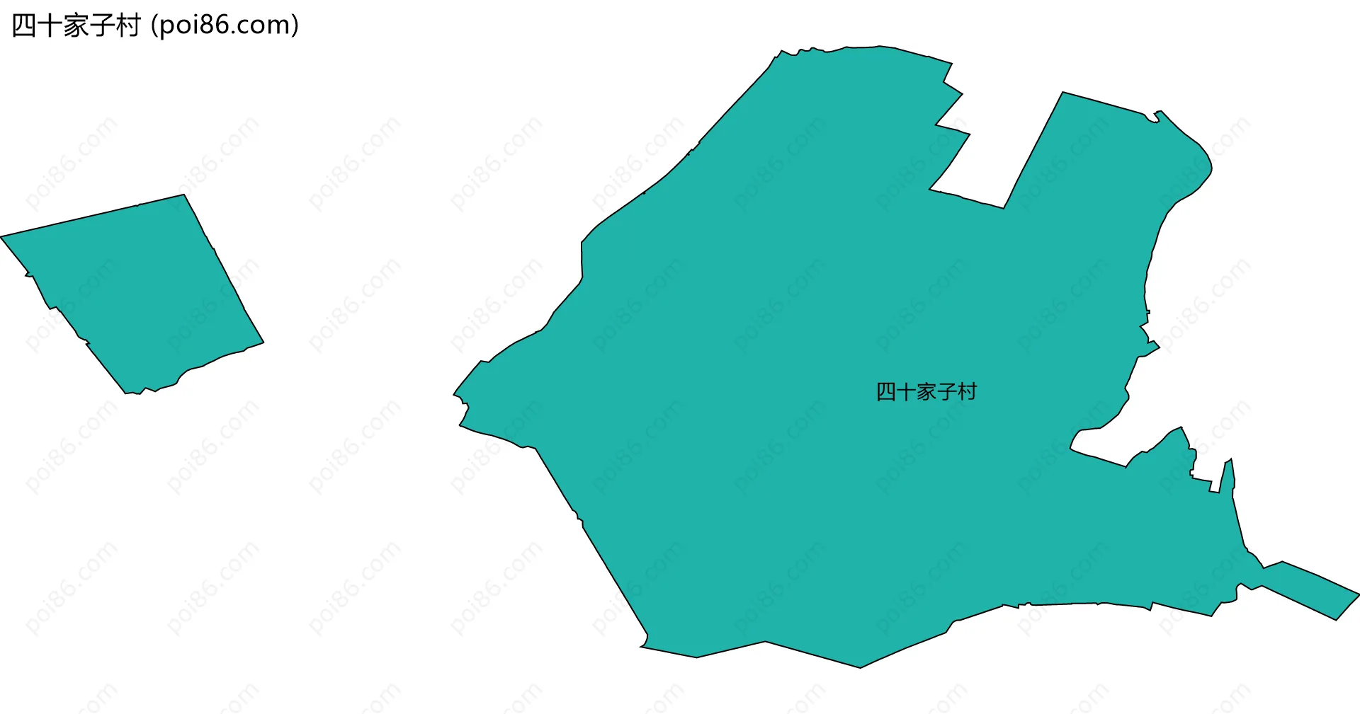 四十家子村边界地图