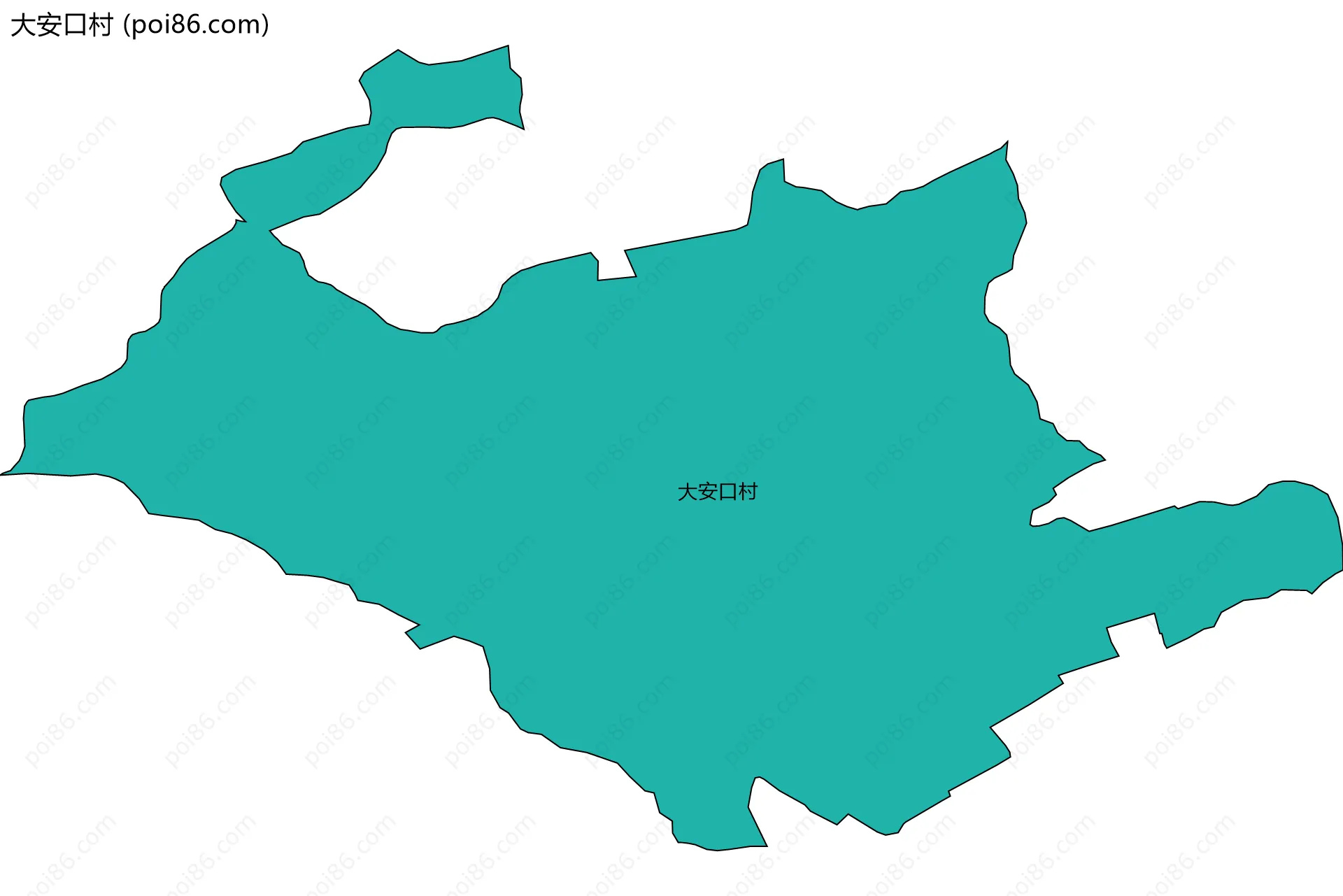 大安口村边界地图