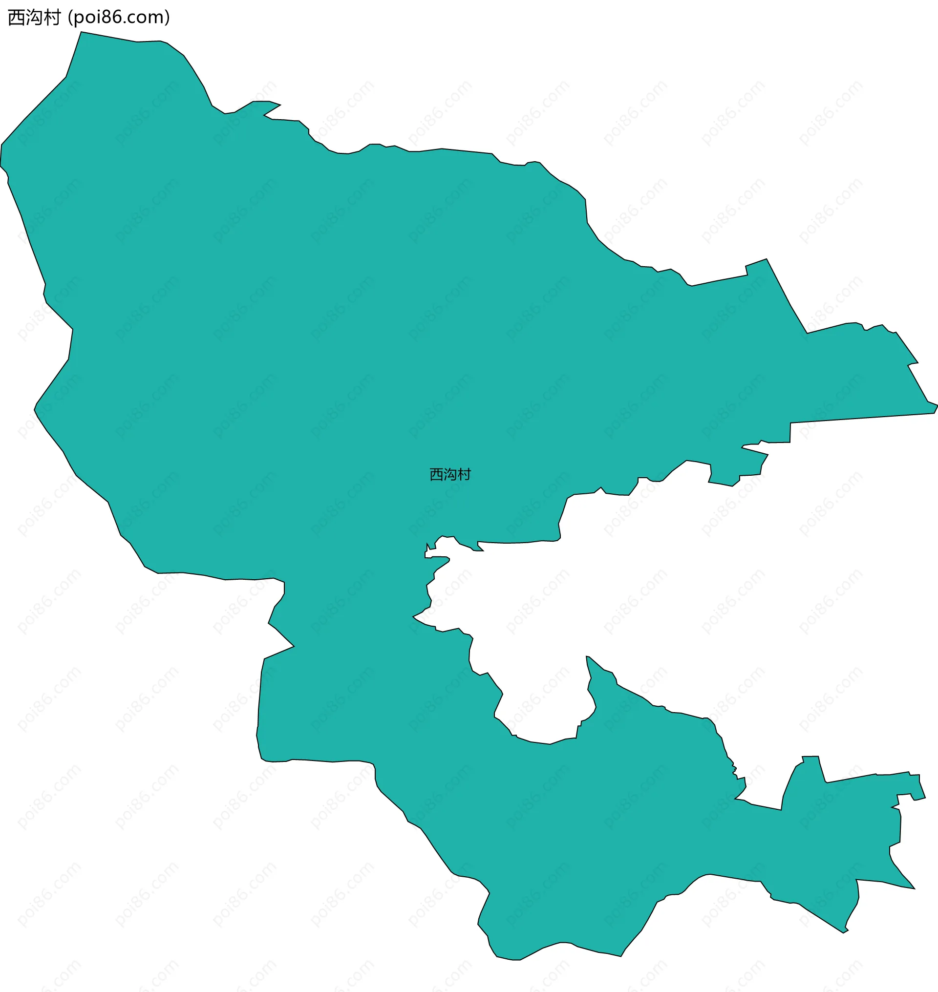 西沟村边界地图