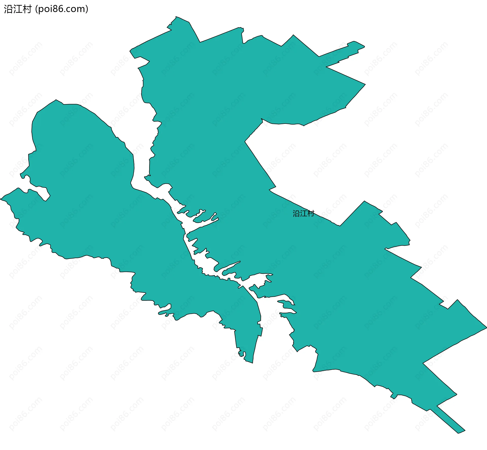 沿江村边界地图