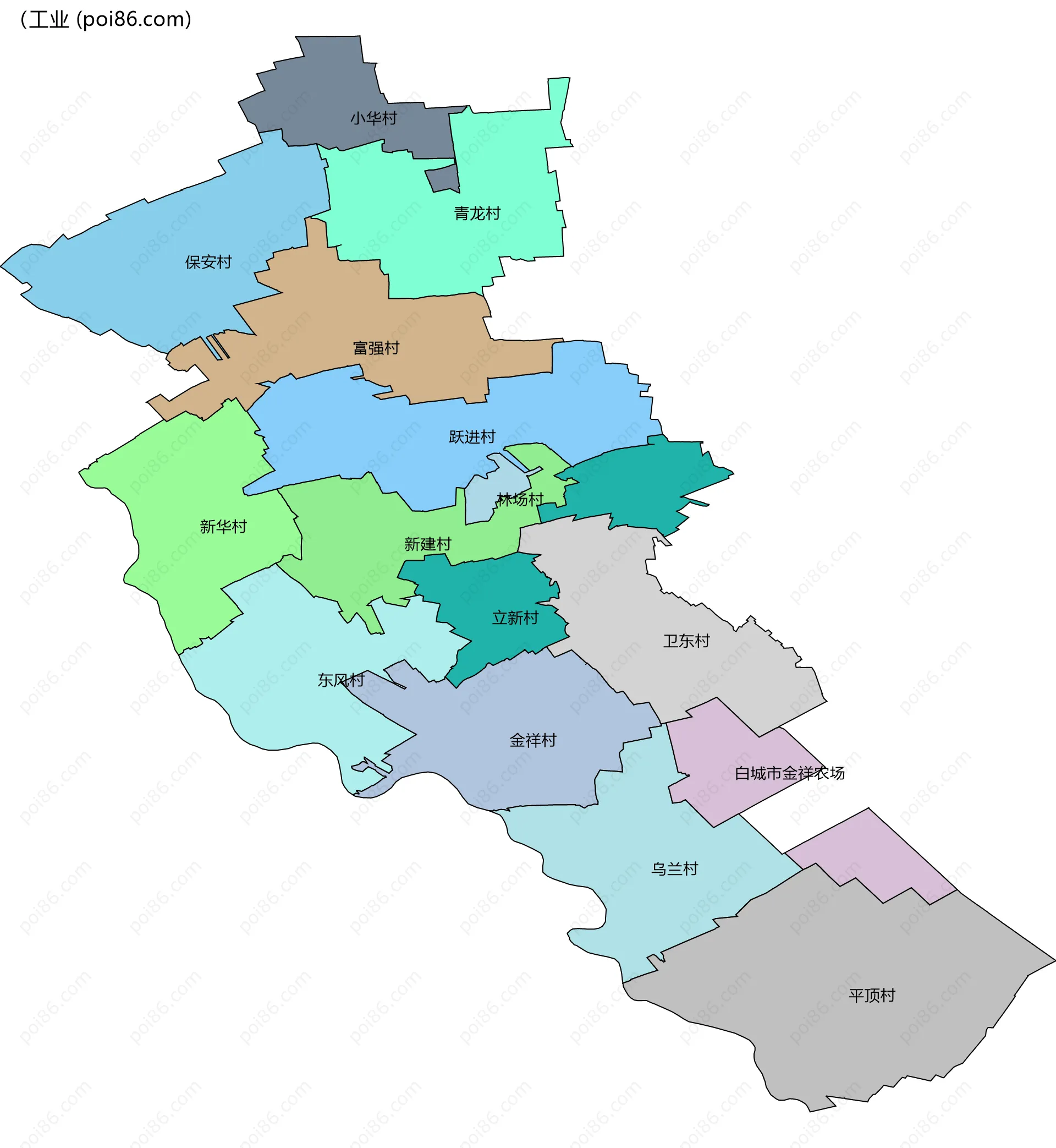 （工业边界地图(五级行政区划)