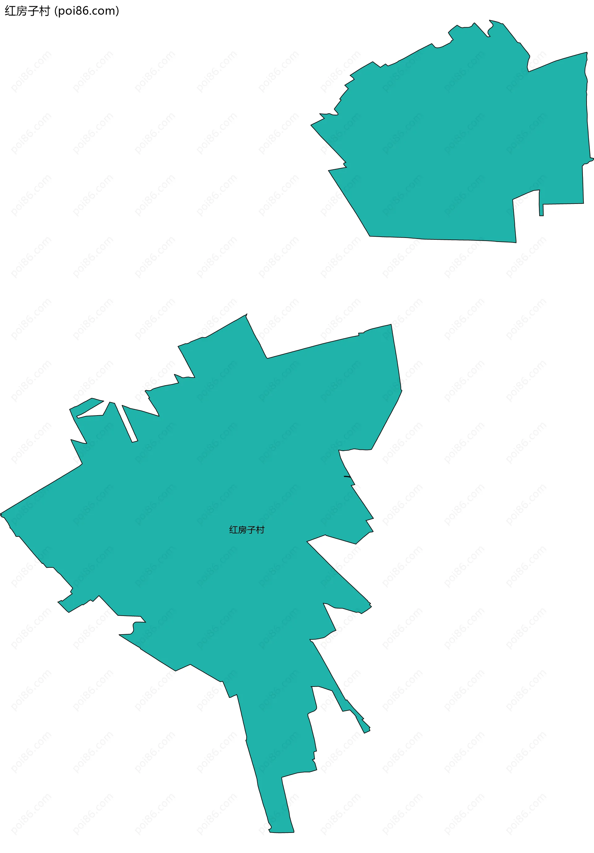红房子村边界地图