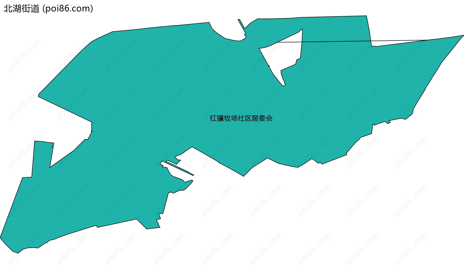 北湖街道边界地图(五级行政区划)