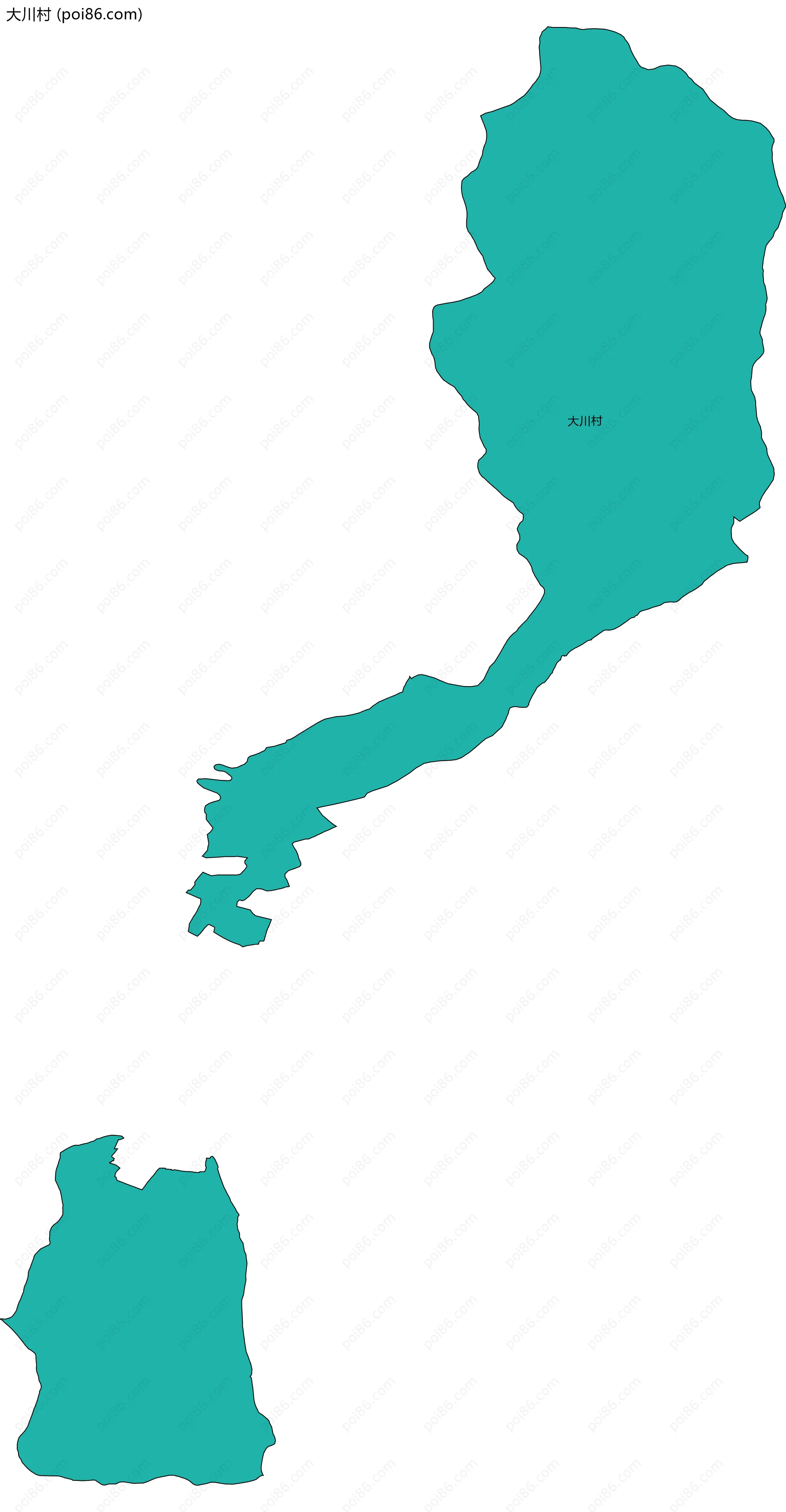 大川村边界地图