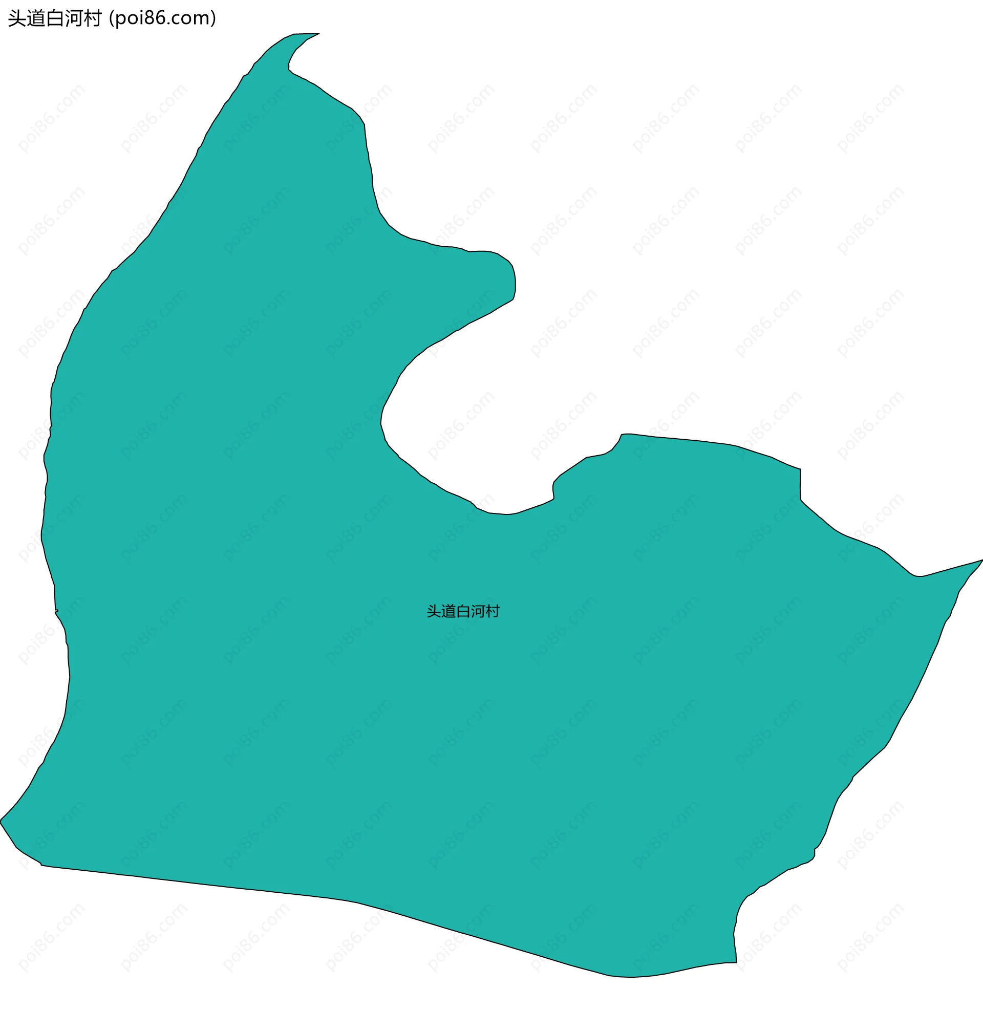 头道白河村边界地图